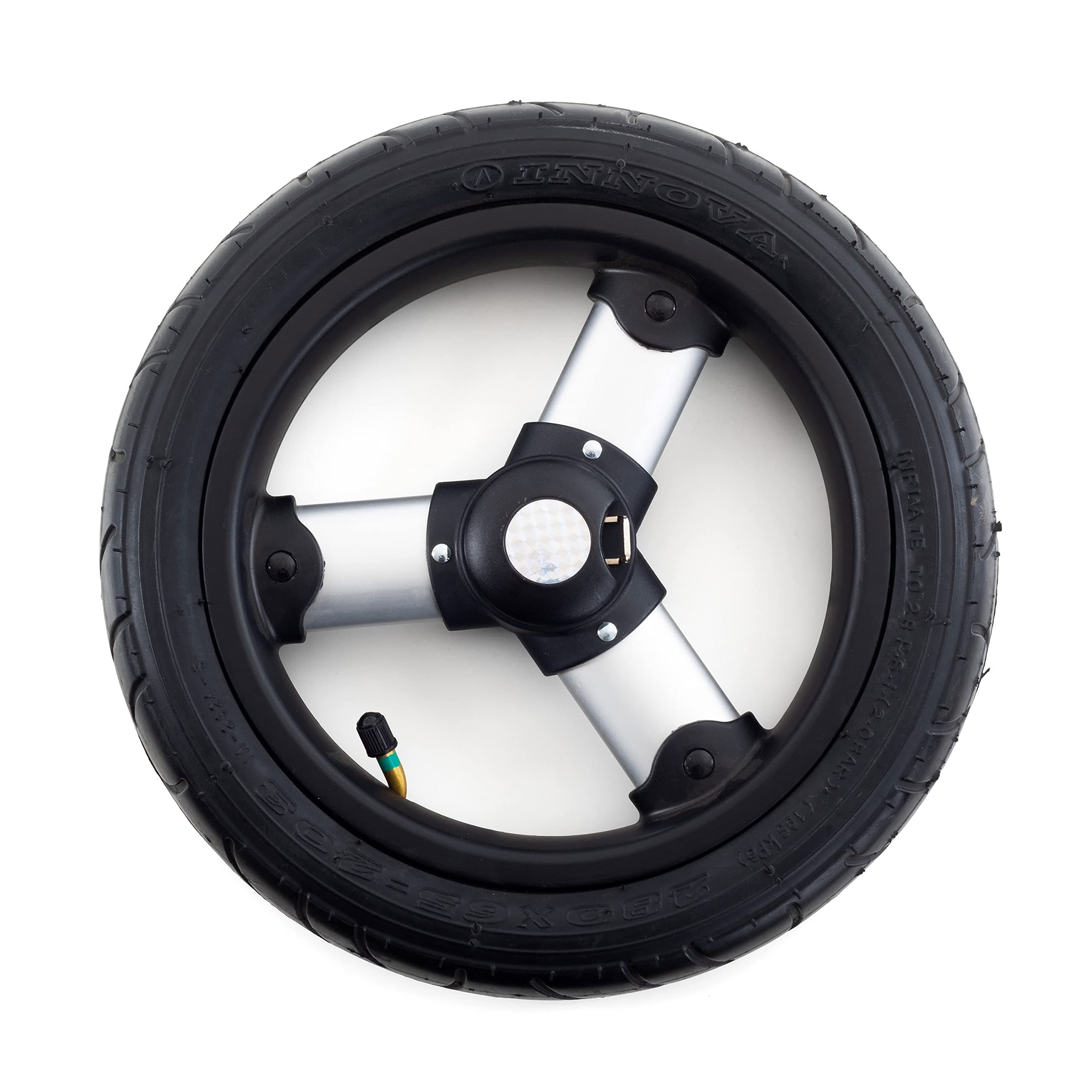 Andersen Replacement Wheel for Royal Shopping Trolley and Bicycle Trailer, Diameter 250 mm, Pneumatic Tyres and Ball Bearings, Silver