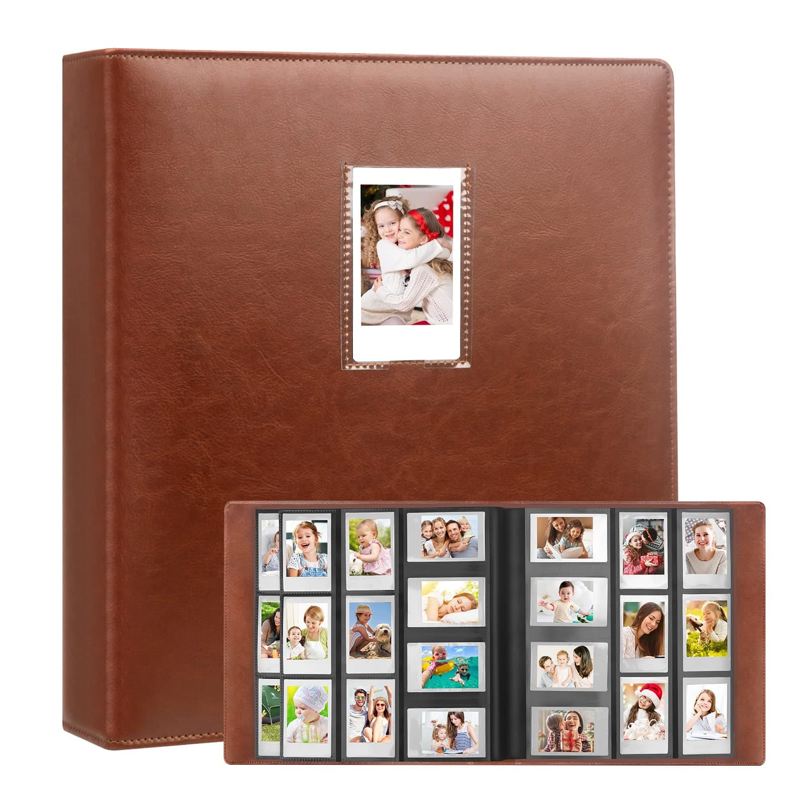 640 Pockets Photo Album for Fujifilm Instax Mini Camera,2x3 Photo Album Book for Fujifilm Instax Mini 11 12 9 Evo 90 70 40 8 7 LiPlay Instant Camera (Brown)