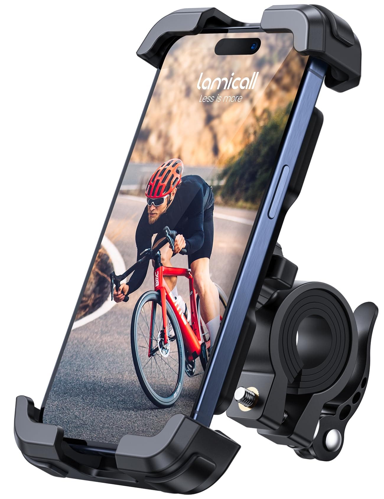 Lamicall Bike Phone Mount Holder - Motorcycle Phone Mount, Adjustable Cell Phone Holder Gifts, E-Bike Bicycle Scooter Handlebar Cradle Clip for iPhone Air 17 Pro Max, 16 15 Plus, 14, 4.7-6.8" Phone