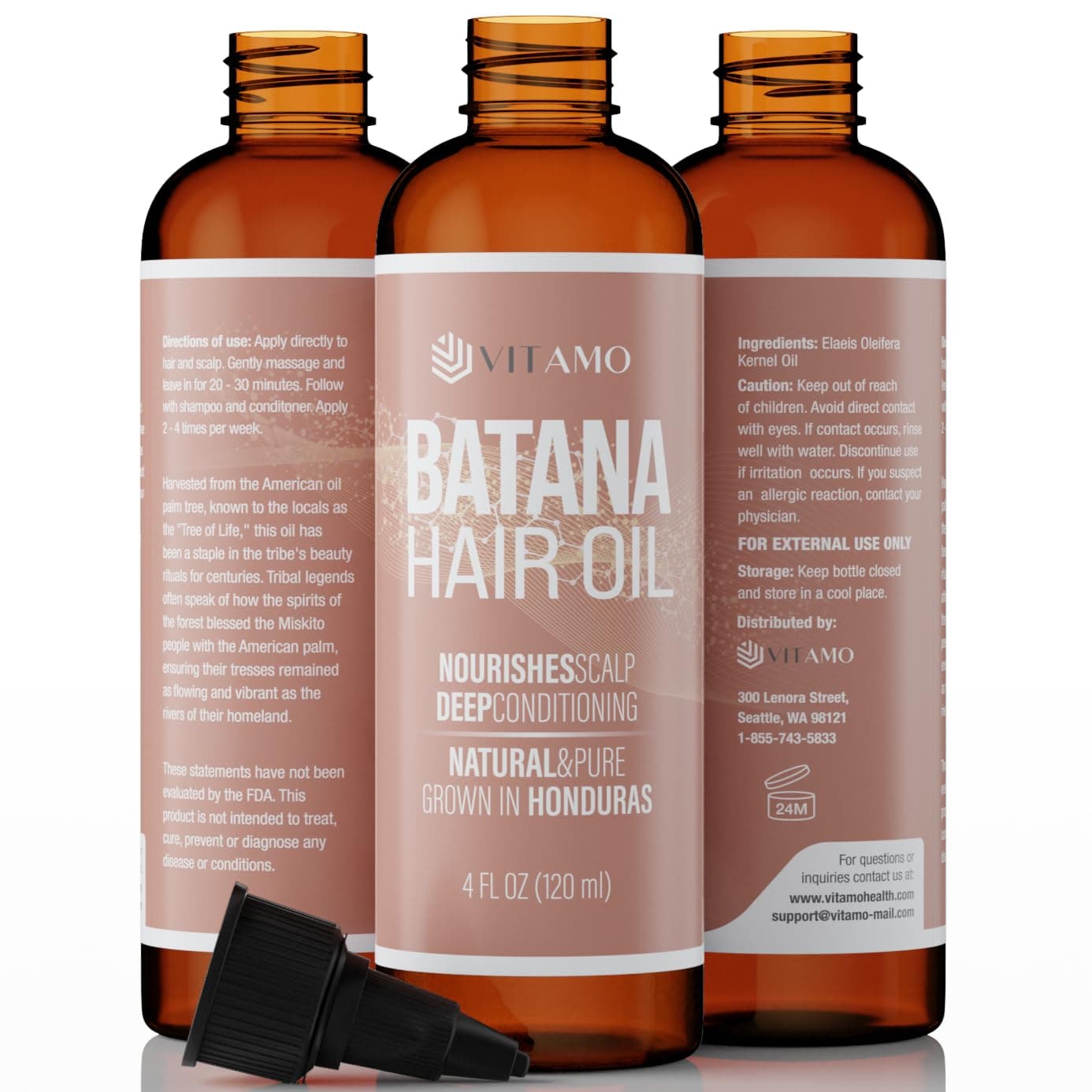 Premium Batana oil for Hair Growth |100% Raw Elaeis Oleifera for Natural Scalp Care | Dr Sebi Hair Shine treatment for Men & Women | Natural Cold Pressed Extraction Method | Liquid Formula