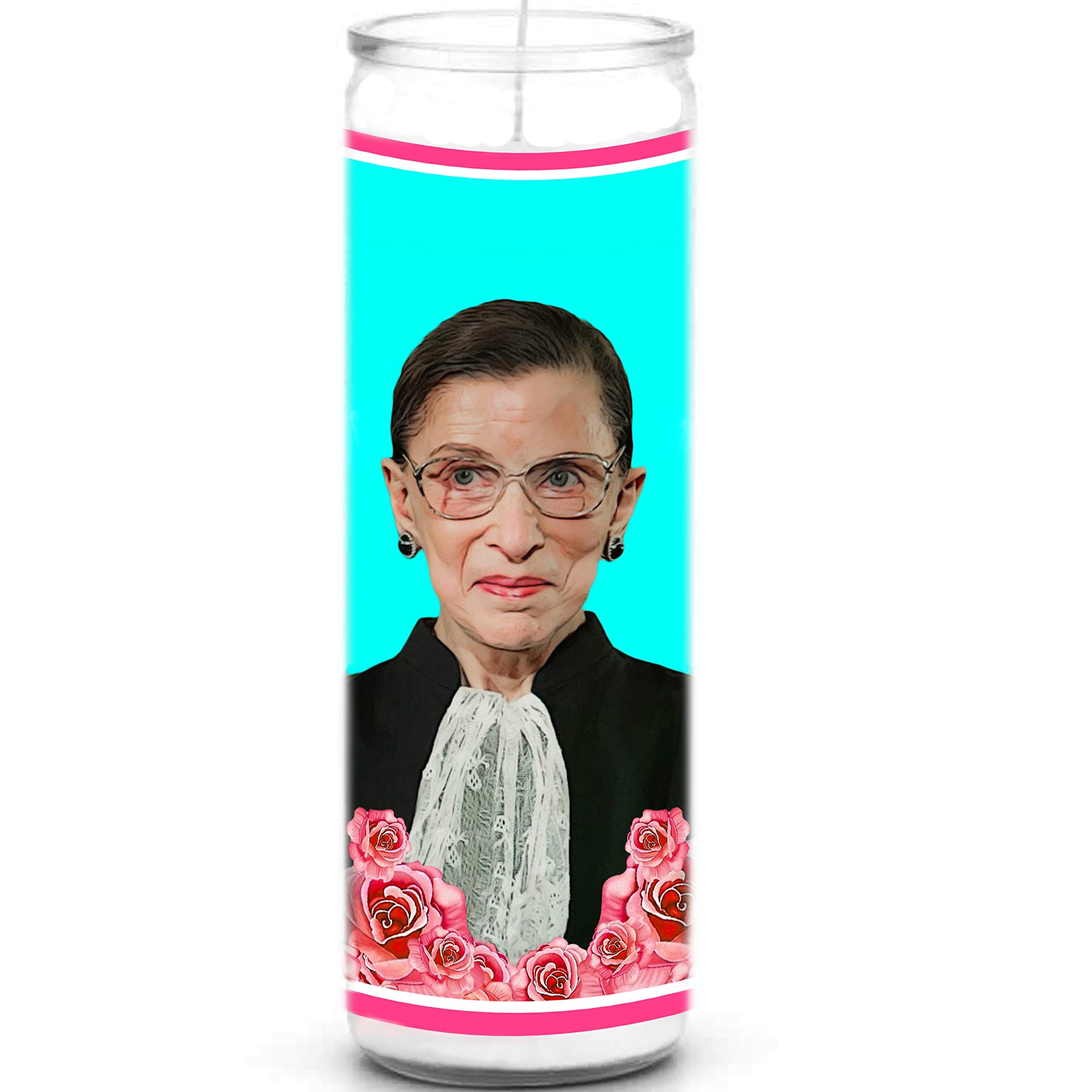 Ruth Celebrity Candles - Funny Saint Candles - Votive Glass Jar White Candle - Devotional Candles for Bader Ginsberg Lovers - Handmade Soy Wax Candles - Unique Novelty Gift for Law Lovers
