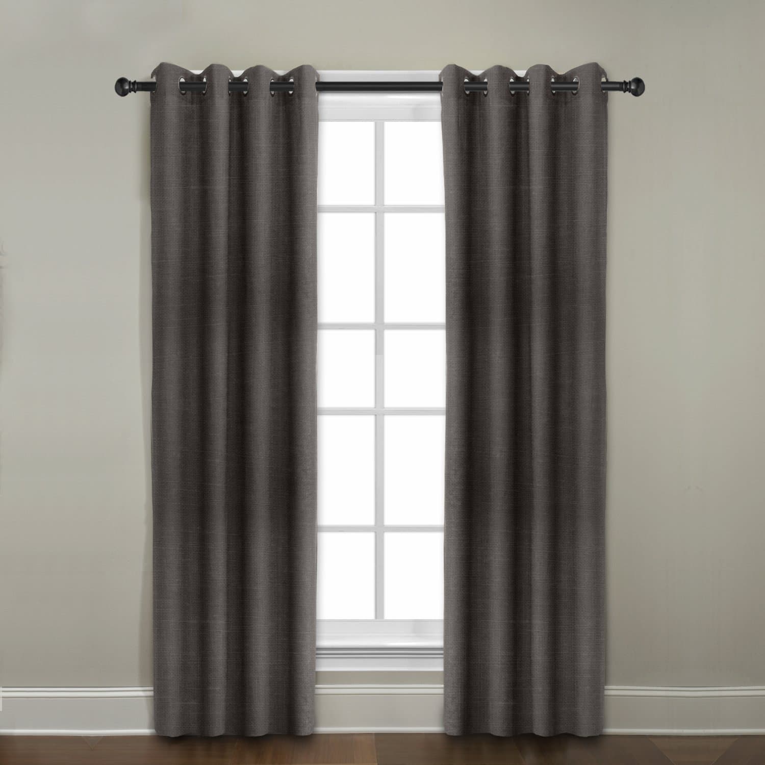 Veratex Contemporary Style 100% Linen Construction Made In The USA Living Room Grommet Window Panel Curtain, Java, 96"