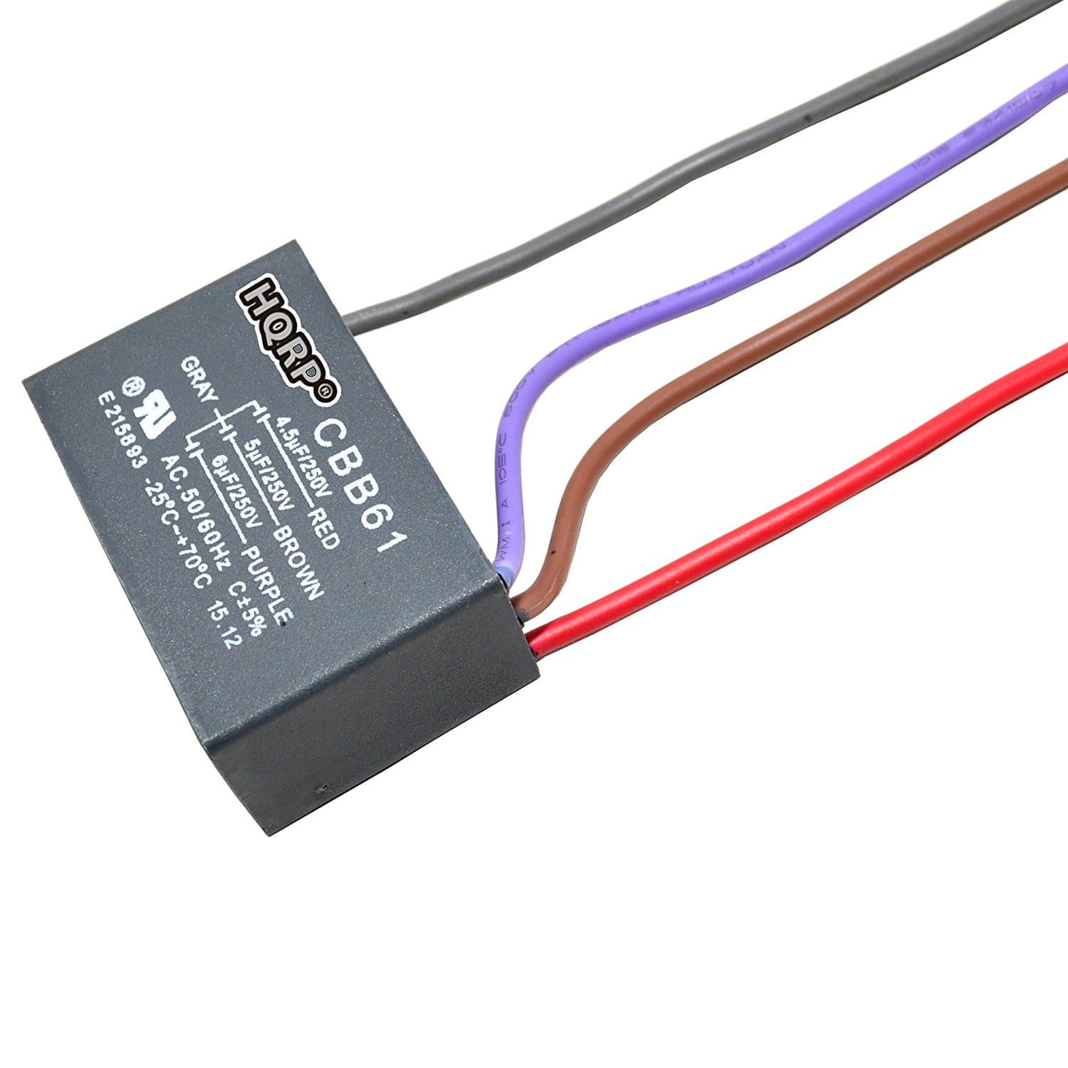 HQRP Capacitor Compatible with Hampton Bay Ceiling Fan 4.5uf+5uf+6uf 4-Wire CBB61
