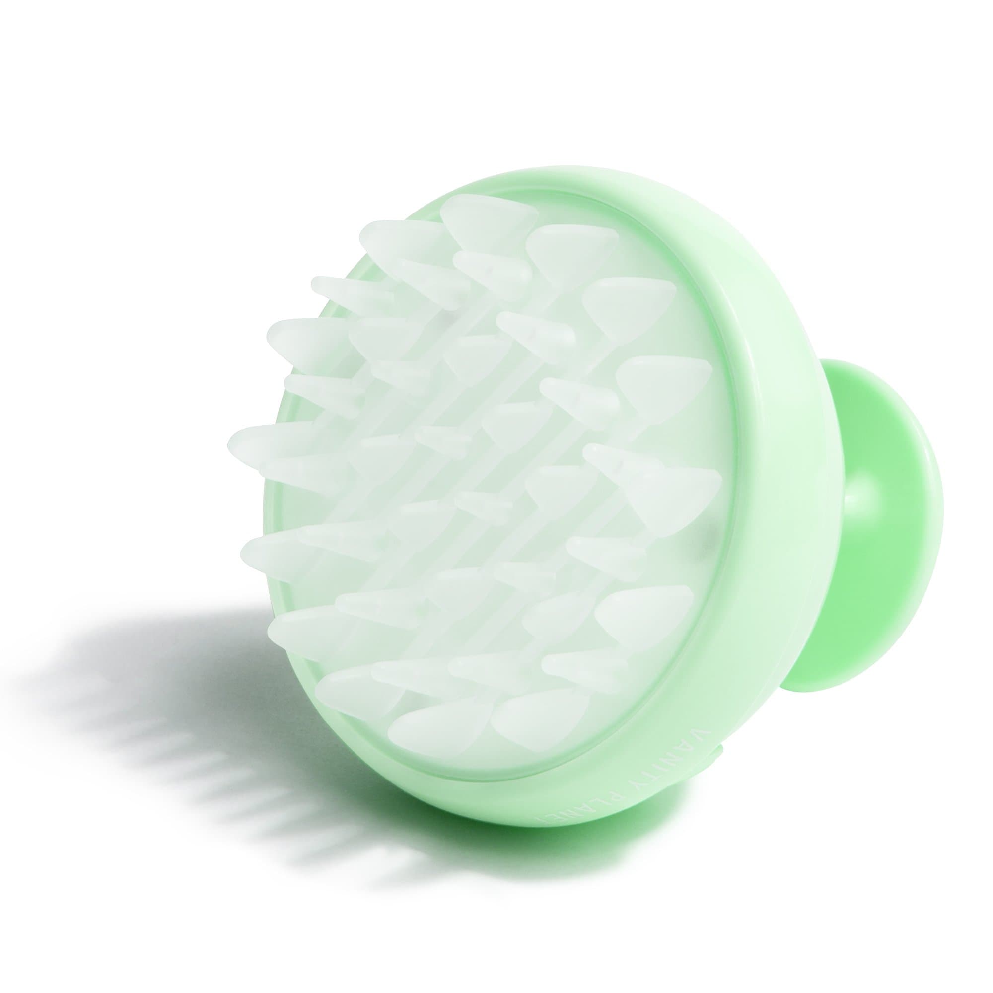 Vanity Planet Groove Scalp Massager (Minty Green) Rejuvenating Handheld Shampoo Brush, 2-Speed Vibrating, Water Resistant
