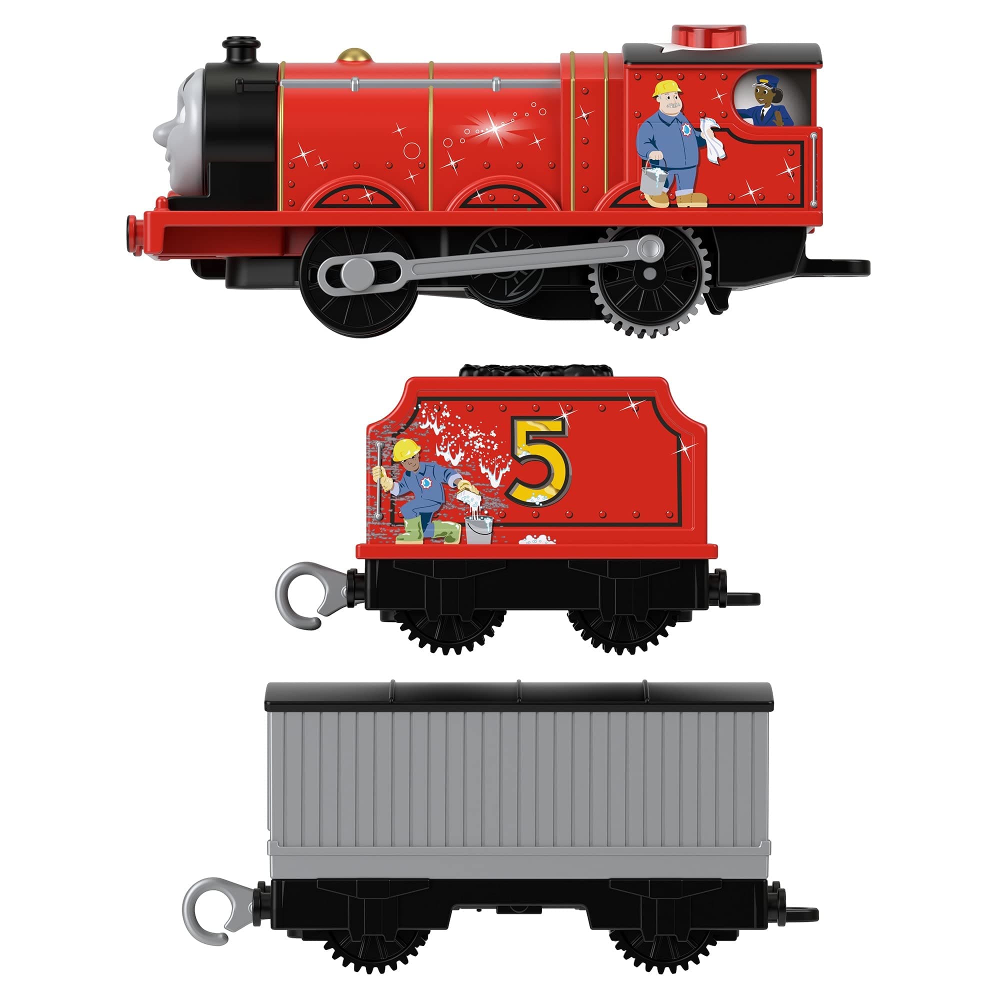 Thomas & Friends Fisher-Price HDB66 Talking James - UK English Edition, Battery Powered Motorised Toy Train with Character Phrases and Sounds, 5.08 cm x 29.21 cm x 3.81 cm
