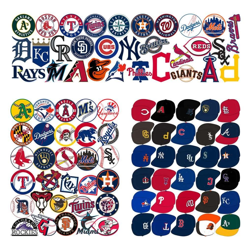 100 Pcs Sports Stickers,Baseball Stickers,Baseball Team Logo Decals,Hydroflask Bottles Waterproof Vinyl Decals(100L)