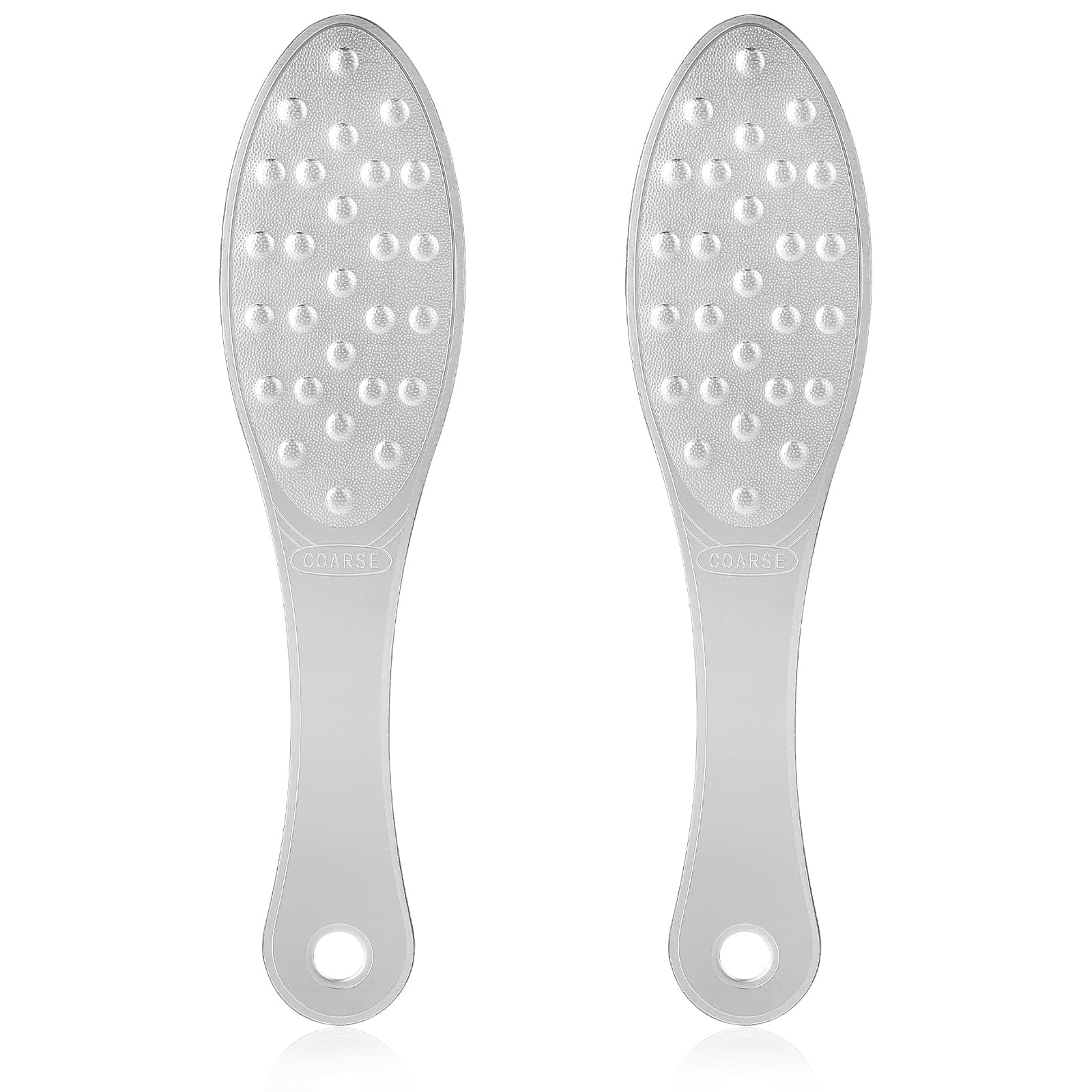 2 Pcs Foot Scraper Pedicure Metal Foot File Callus Remover for Feet Double Sided Foot Exfoliator Tool Set Foot Scrubber Professional Foot Rasp Scrubber for Wet Dry Skin Heel(Silver)