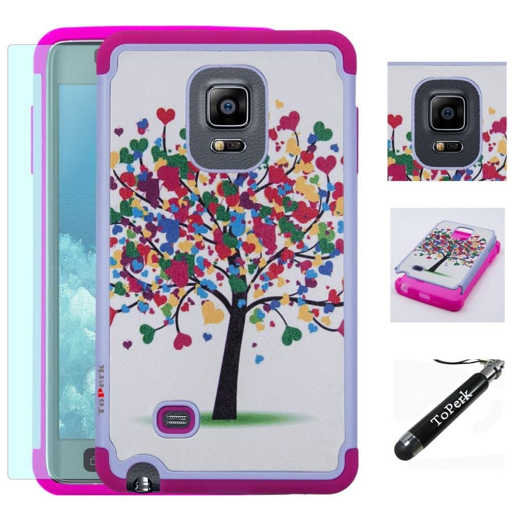 Samsung Galaxy Note Edge / N915 Case, ToPerk (TM) Cyber Graphic Armor Case & Stylus Pen As Bundle Sale - Love Tree
