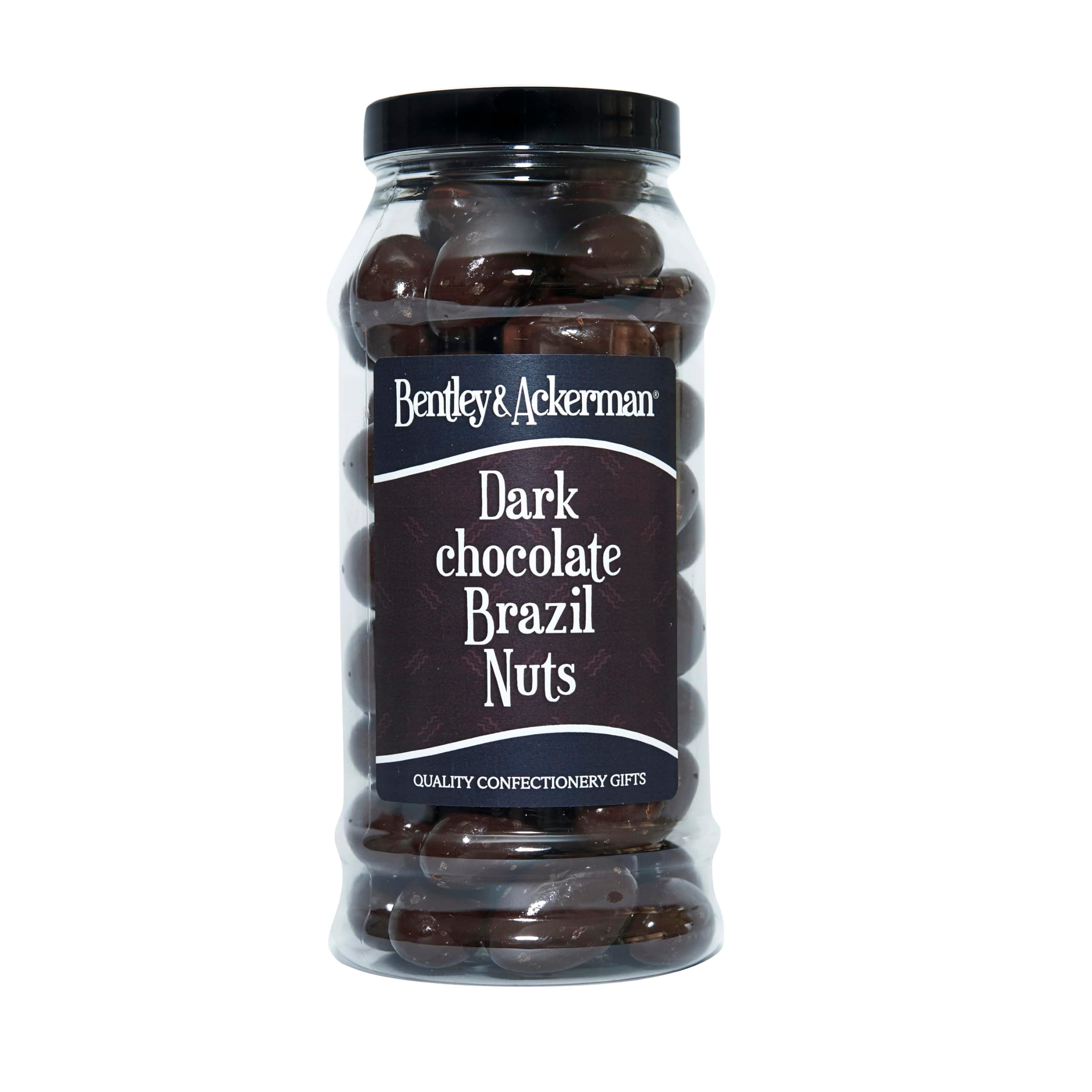Dark Chocolate Brazil Nuts - (600g) Original Dark Chocolate Covered Brazil Nuts in a Gift Jar