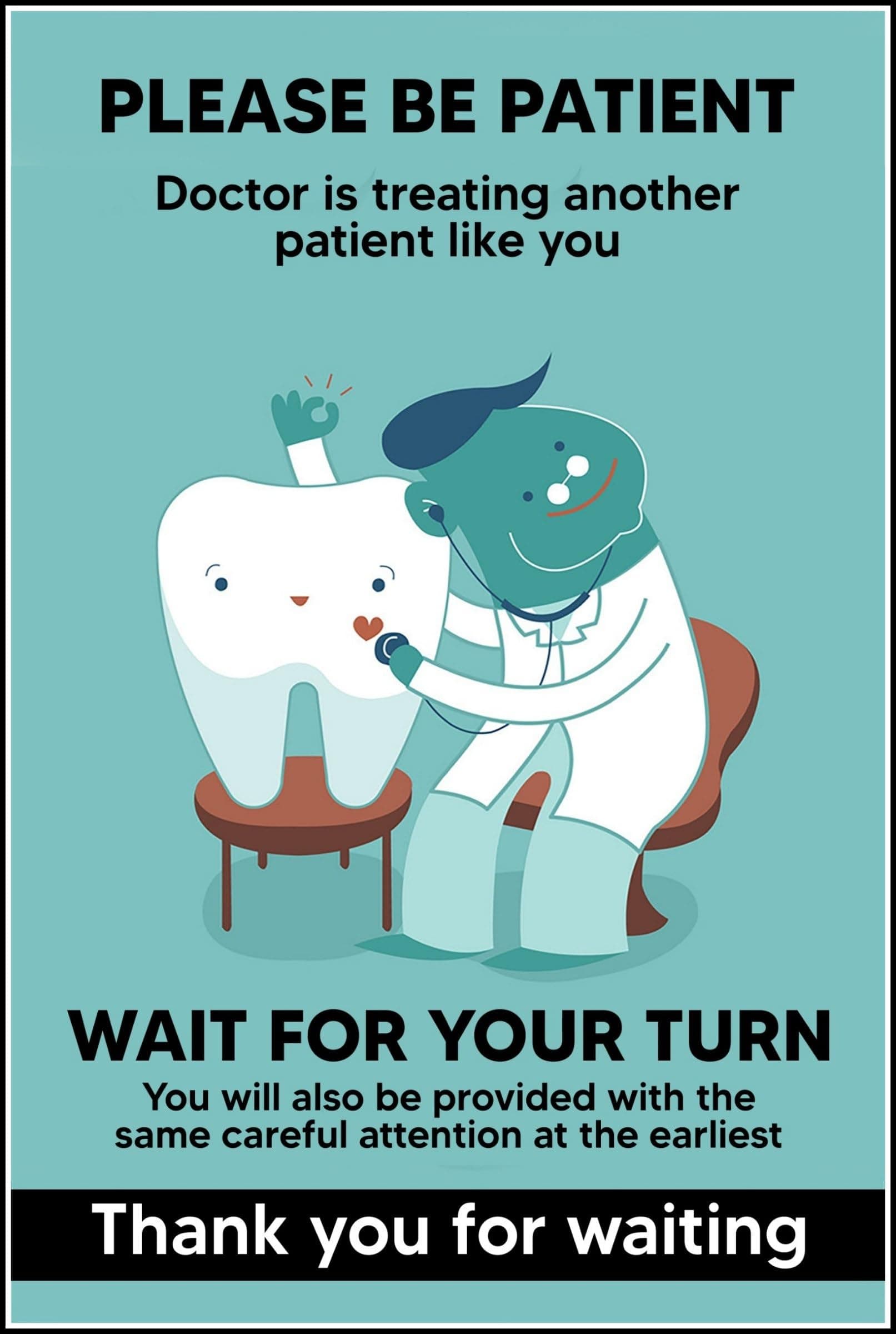 Allen Turtle Dentist Dental Care Teeth Poster For Clinic Hospital Paper Print Fine Art Print (12 inch X 18 inch) DNT112