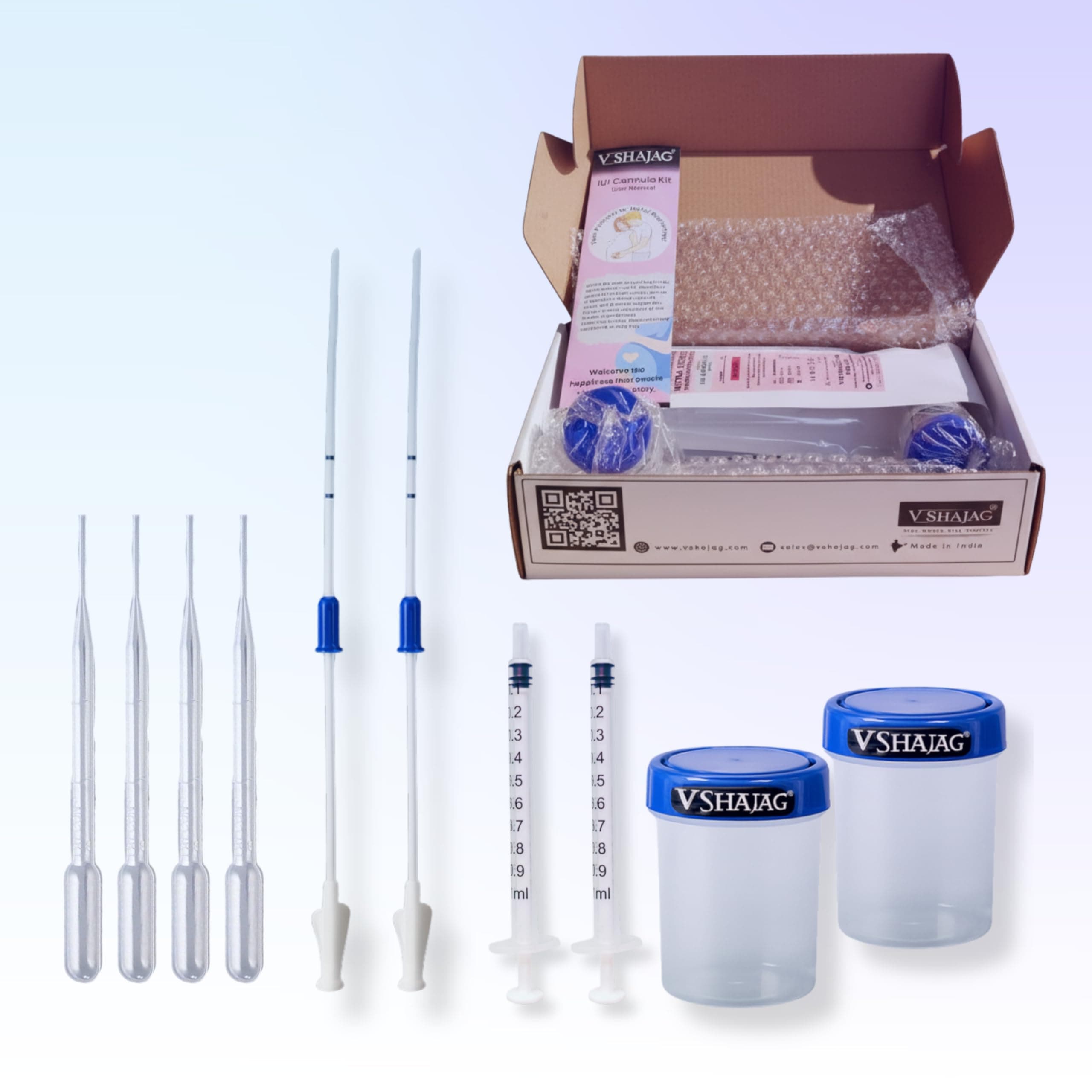 Advanced IVI/IUI Home Insemination Kit (17cm) | Fertility Solution for Couples Trying to Conceive | Includes 2 IUI Cannula, 2 Collection Containers & 4 Bonus Droppers | Safe & Precise (Pack of 2)