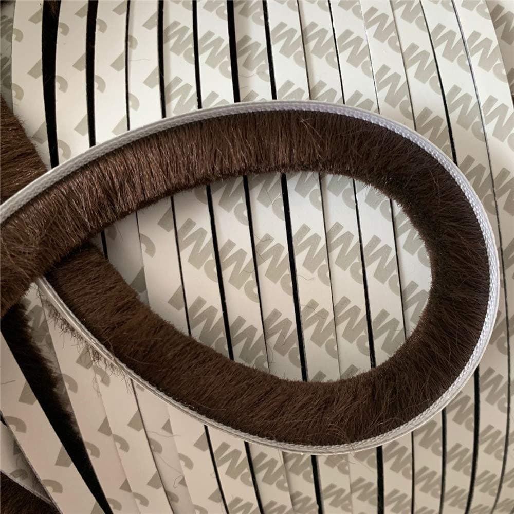 Self-adhesive Wool Pile Weatherstrip Sliding Door Screen Window Sash Seals Brush 32.8-Feet (7mm x 12mm, Brown)