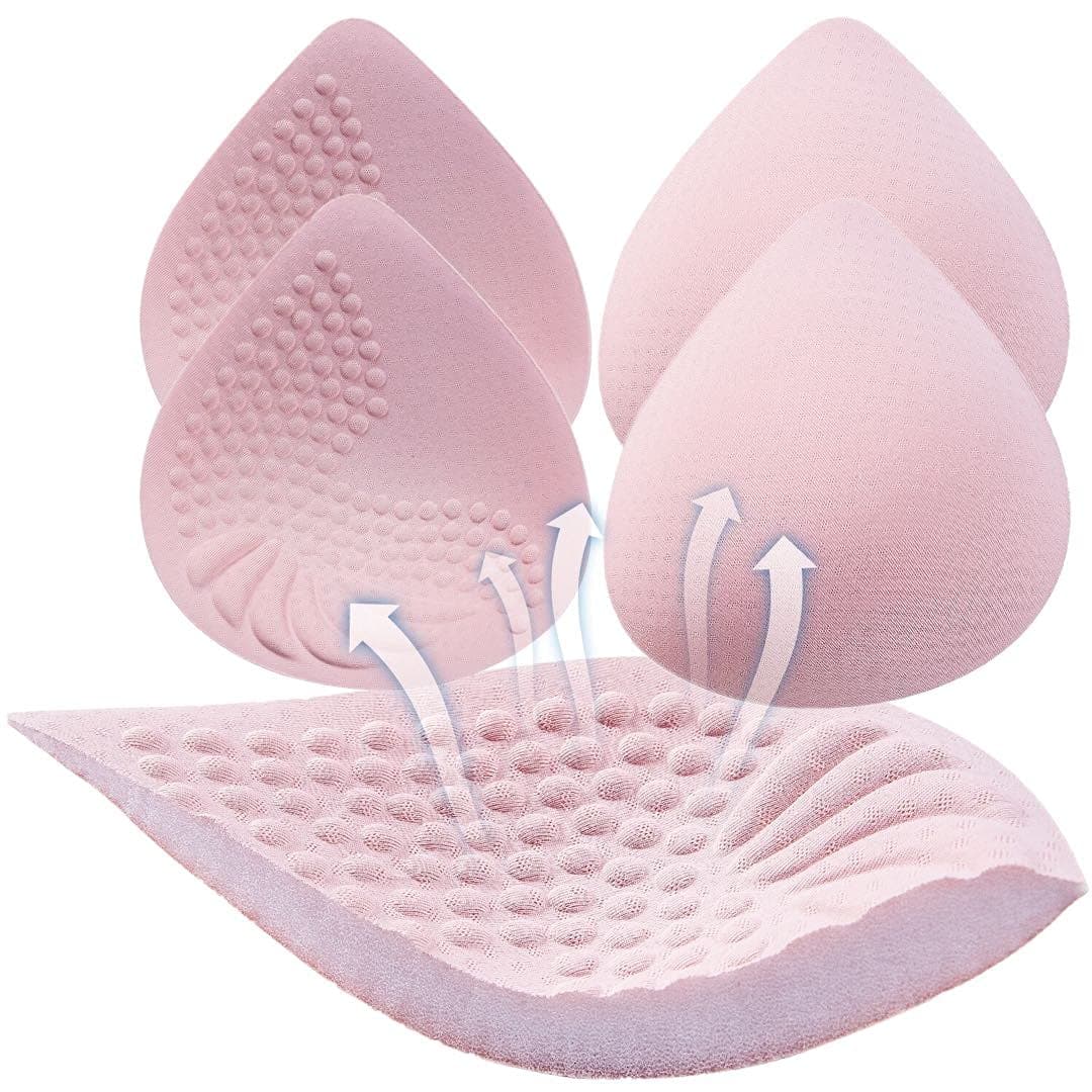 PRETTYWELL Bra Pads Inserts, 2 Pairs Latex Bras Inserts for Sports Bras, Bra Cups Inserts for Bikini Tops
