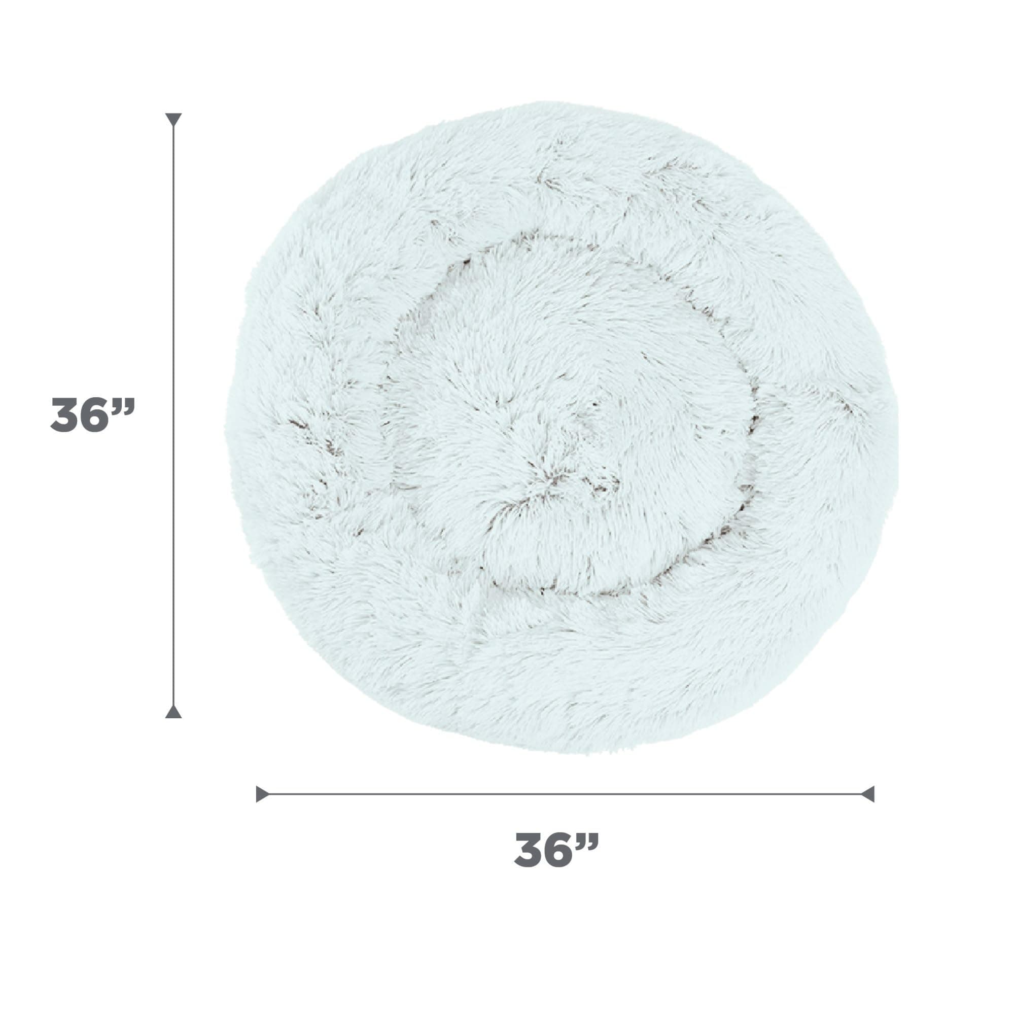 Best Friends by Sheri The Original Calming Donut Cat and Dog Bed in Shag Fur Frost, Large 36x36