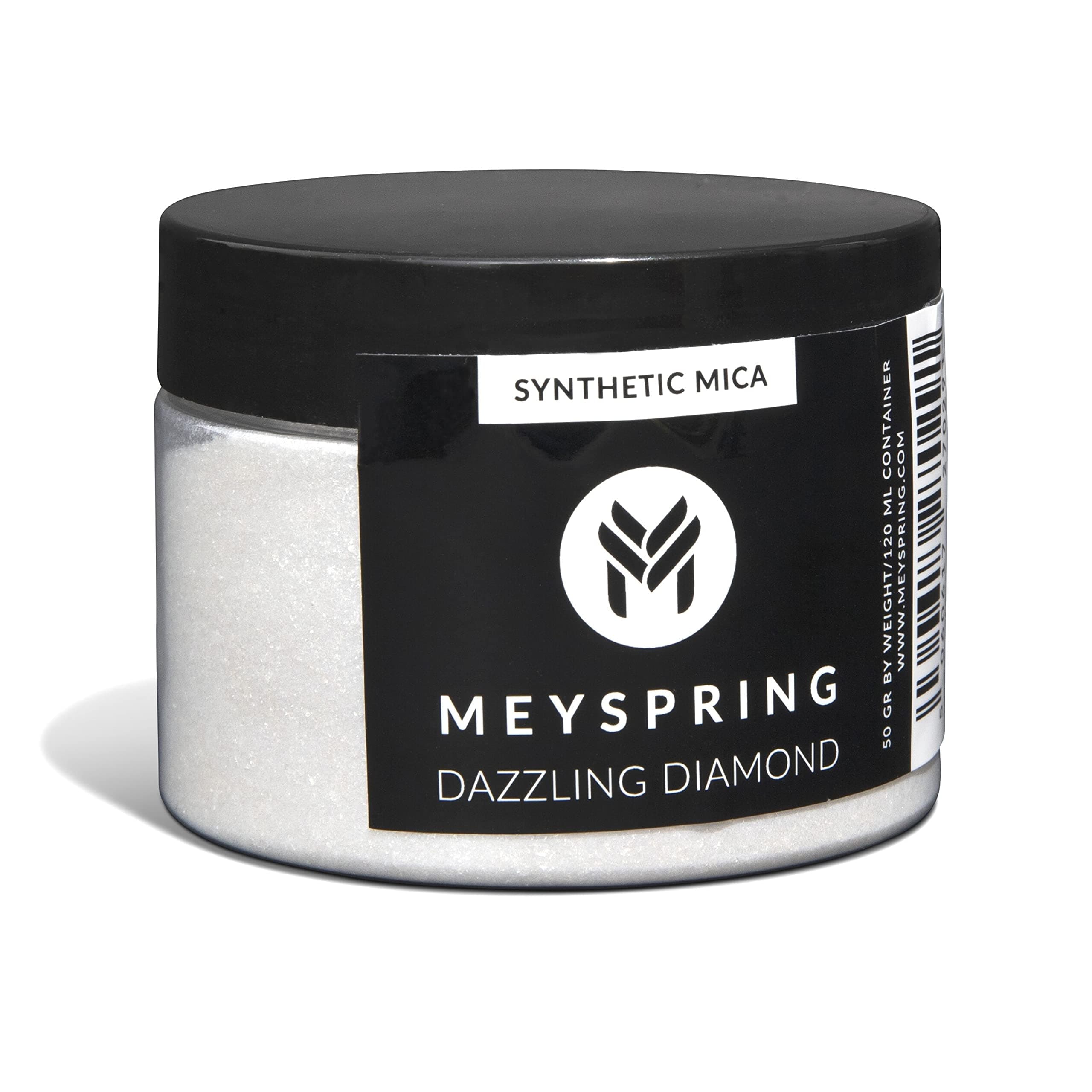 MEYSPRING Dazzling Diamond - White Glitter Mica Powder - Resin Glitter - White Mica Powder for Epoxy Resin - Resin Color - Mica Powder for Lip Gloss - Glitter for Candle Making - Glitter Powder