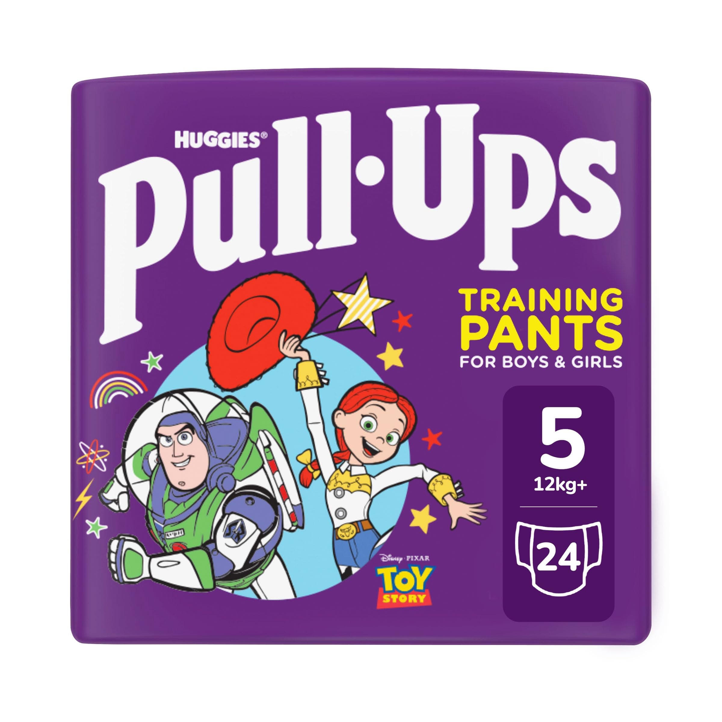 Pull-Ups, Explorers Pull-Ups for Boys - 1.5-3 Years, Size 4-5+ Nappies (24 Pants) - Flex and Protect - Nappy Pants with Fun Designs