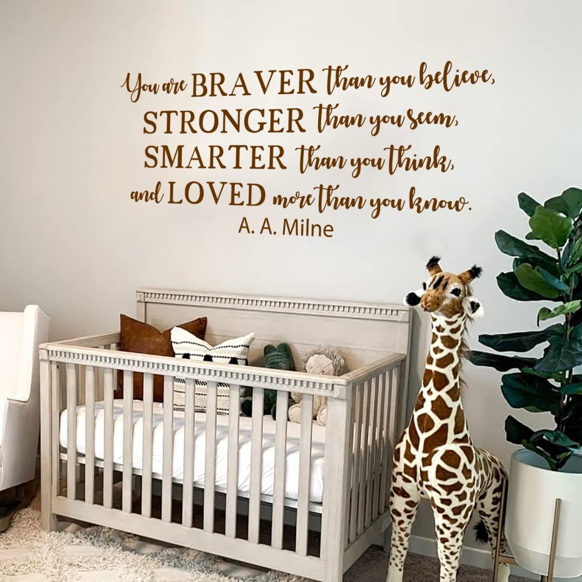 Nursery Wall Decal Quote You Are Braver Than You Believe Wall Decals Quotes Wall Vinyl Sticker Nursery Decor Boy Room Wall Decor F56