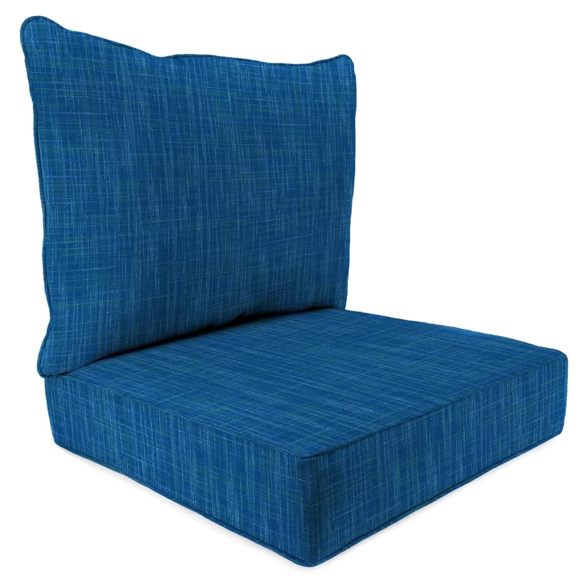 9740PK1-6429D 24 x 24 in. Harlow Lapis Solid Square Outdoor Deep Seating Patio Seat & Back Cushion Set Blue - 2 Piece