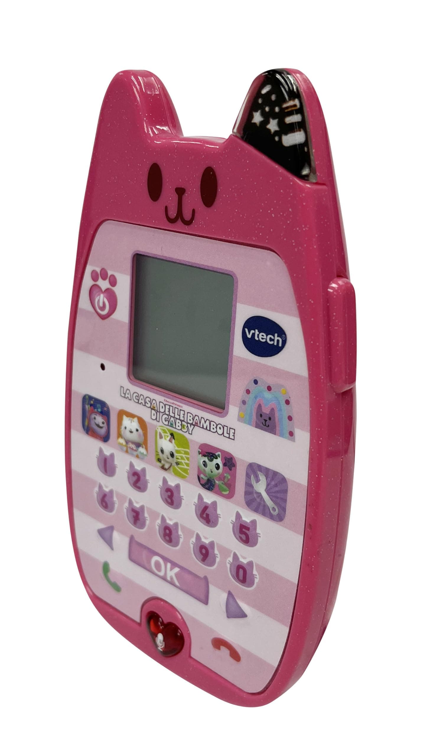 VTech Gabby Il Miaoraviglioso Phone for Children with 4 Games, Talk and Play with Gabby, Numeric Keyboard for Learning to Count, Italian Language, Batteries in