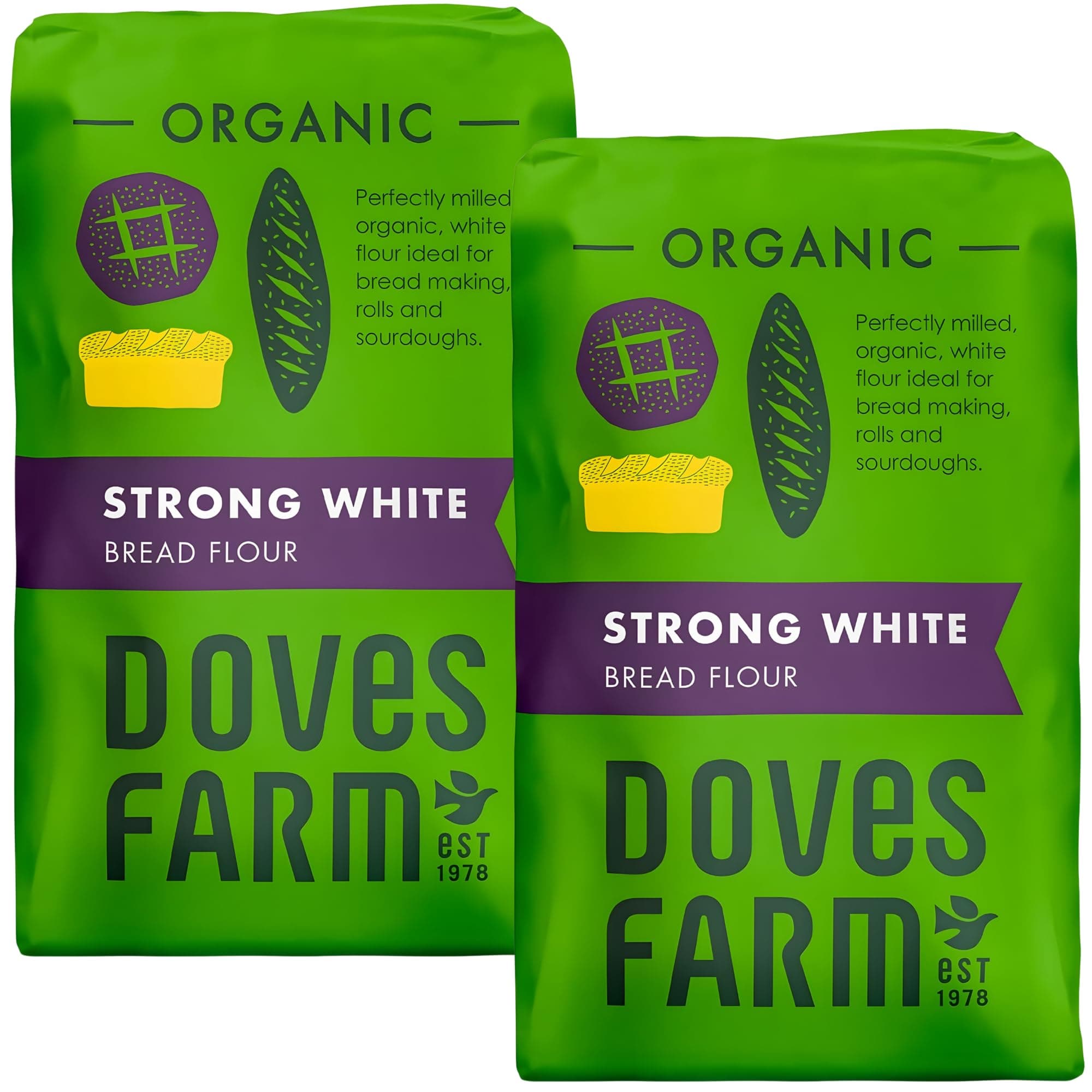Doves Farm Strong White Bread Flour 2 X 1.5Kg
