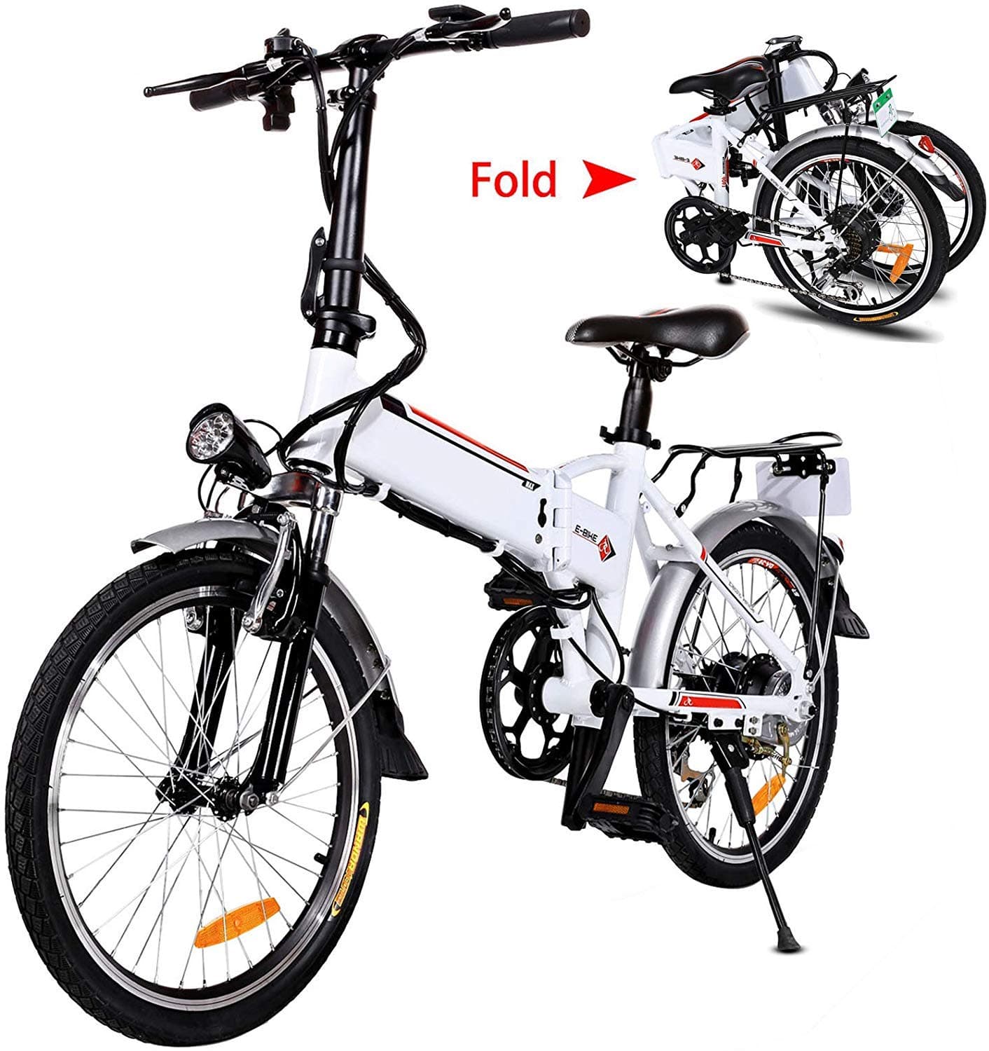 20" Folding Electric Bike with Removable Large Capacity Lithium-Ion Battery (36V 250W), Electric Bicycle 7 Speed Gear and Three Working Modes