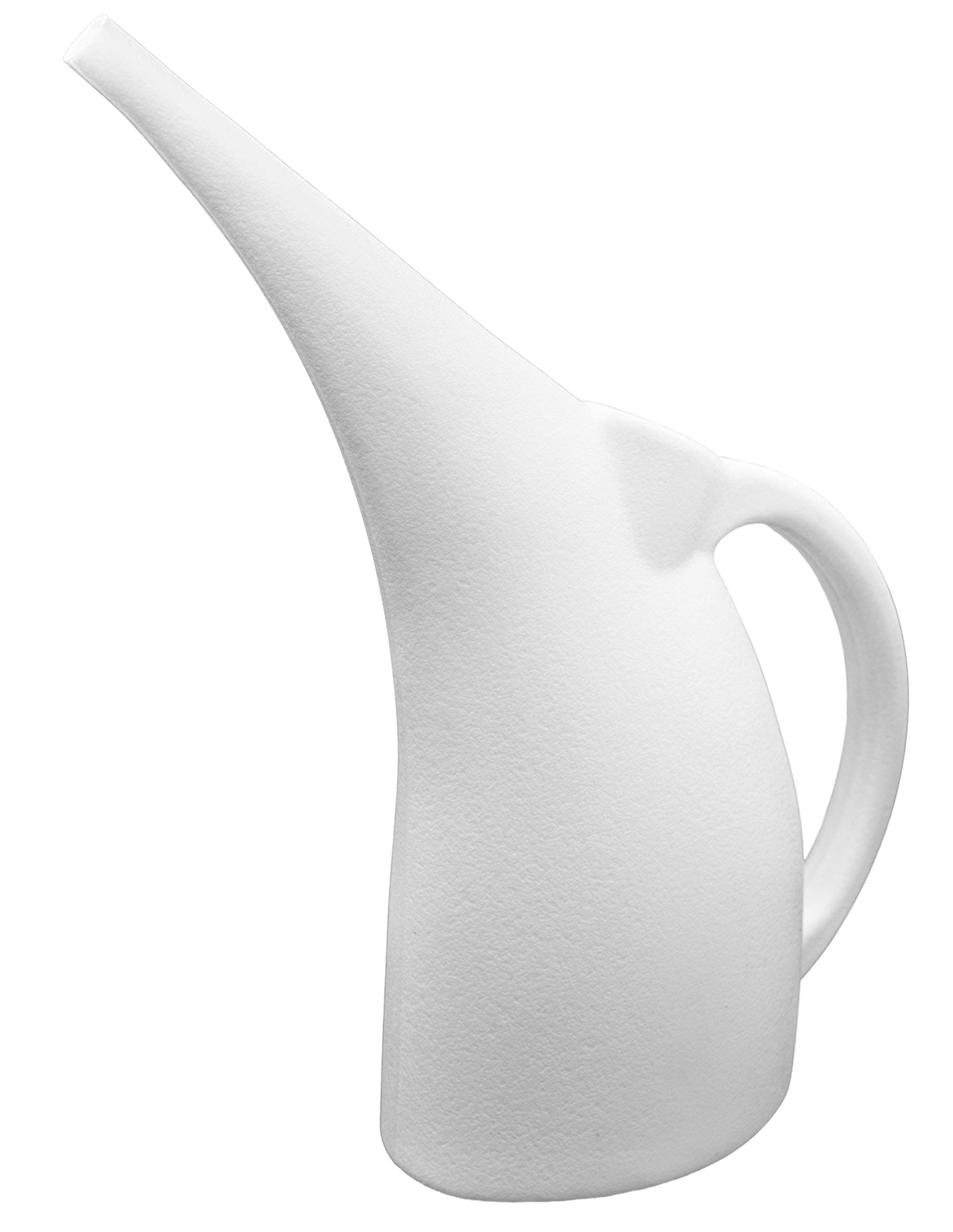 Pure White 1/2 Gallon Watering Can for Indoor and Outdoor house plants, flower pots, herbs and vegetable gardens | 100% Recyclable Cute Plastic Watering Pot | Shatterproof | Ergonomic | Lightweight |