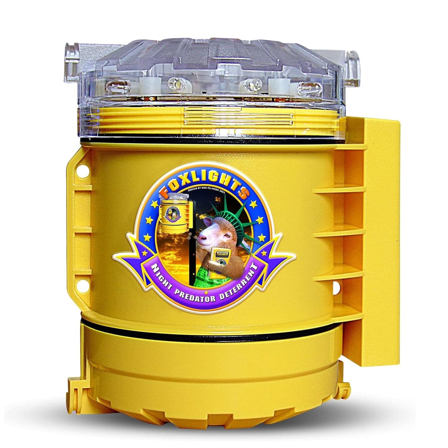 Foxlights Non-Solar Predator Deterrent – 9-LED Night Guard with 360° Coverage, Random Flashing Lights – Humane Repeller for Chicken Coops, Poultry, Livestock, Gardens & Farms