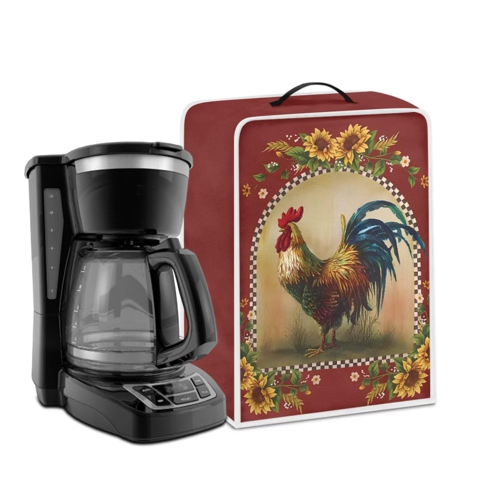 Rooster Coffee Maker Cover Home Kitchen Appliance Cover for Stain Dus-t Resistant Supplies Fingerprint-proof Dust-proof Protection Case