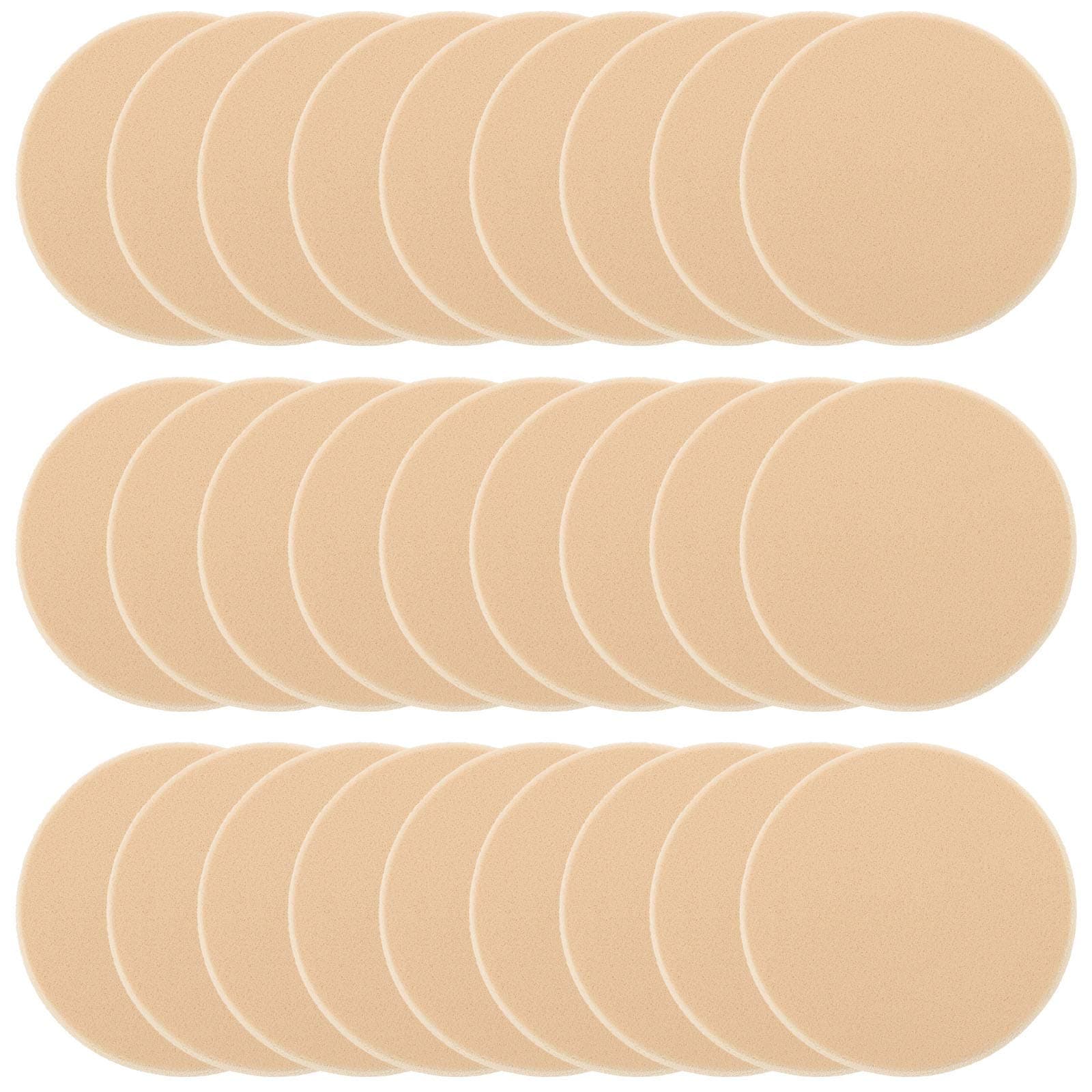 25 Pcs Women's Round Soft Makeup Beauty Eye Face Foundation Blender Facial Smooth Powder Puff Cosmetics Blush Applicators Sponges Use for Dry and Wet