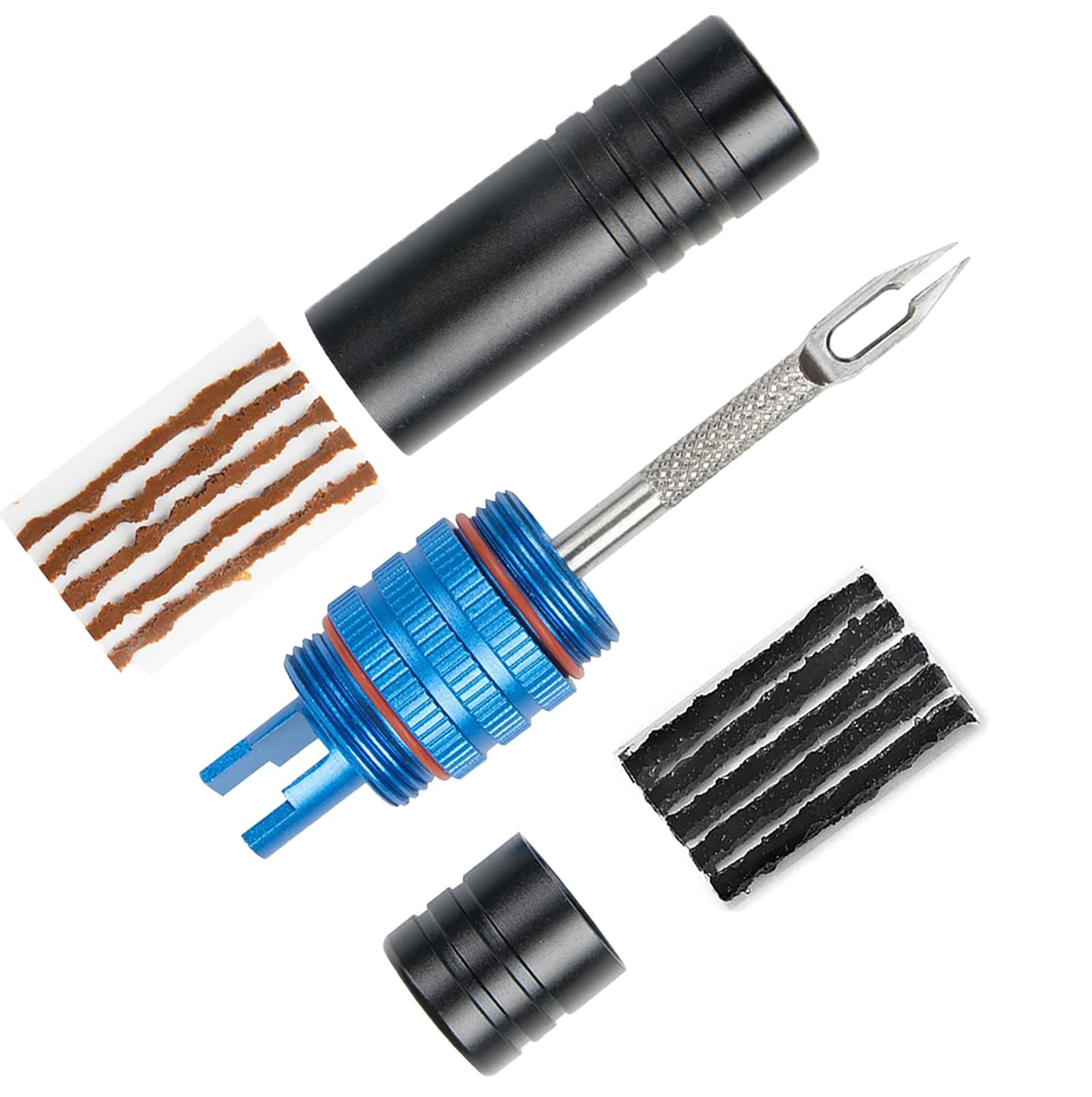 Tubeless Bike Tire Tool, Repair Kit and Sealant Injector Syringe Set with Valve Removal Tool Kit