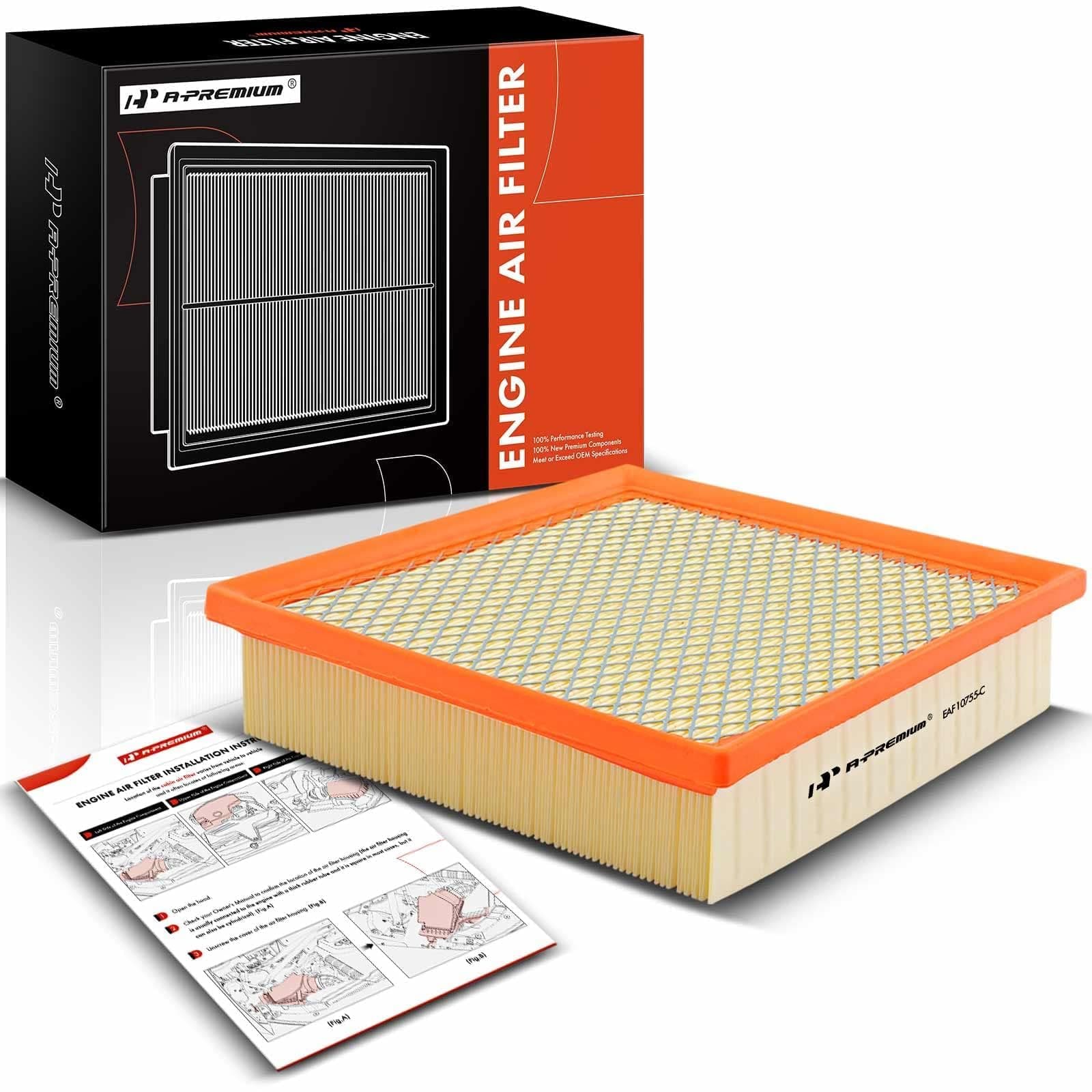 A-Premium Engine Air Filter Compatible with Dodge Durango & Jeep Grand Cherokee & Lexus ES350, NX200t, NX300, RX350 & Toyota Camry, Sienna, 2010-2022, 3.6L 5.7L, Flexible Panel, Replace# CA10755
