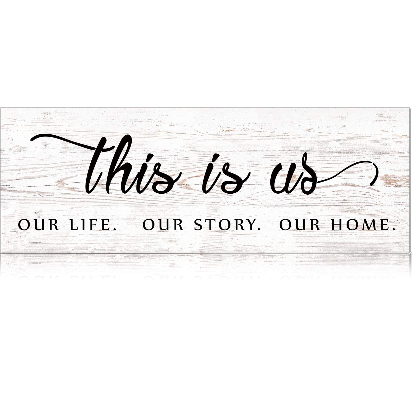 Jetec This Is Us Wall Sign Wooden Family Wall Plaques Inspiration Sign Farmhouse Entryway Rustic Plaques Art with Quotes for Living Room Bedroom Christmas Decorations(Antique White)