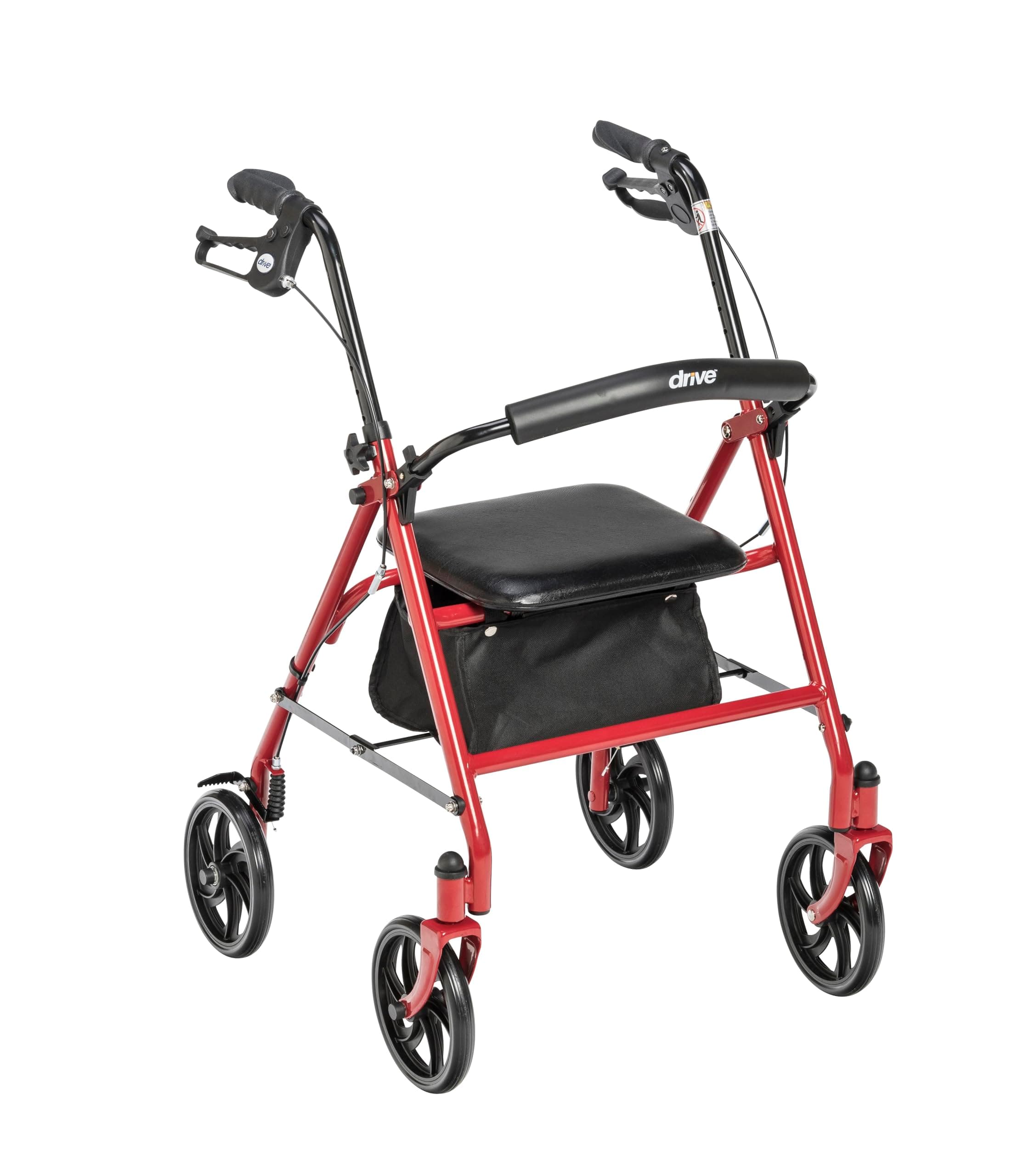 Four Wheel Rollator with Fold Up Removable Back Support, Red