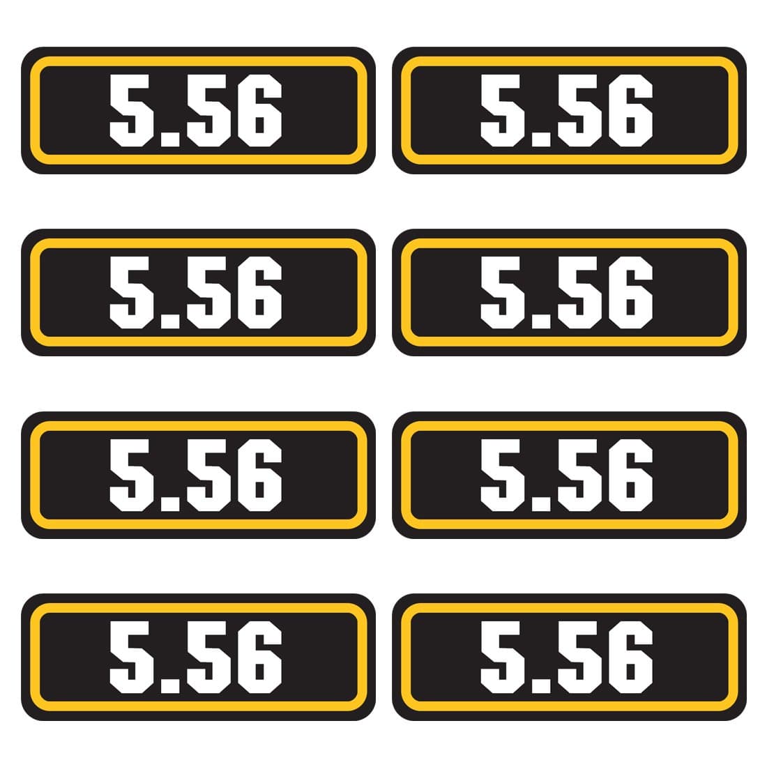 5.56 Ammo Sticker (3"x1.06",8 Pack) Vinyl Sticker for Ammo Cans, Ammo Box, Gun Stickers, Bullet Box, Ammo Storage Crate & Pouch Labels for Organizing
