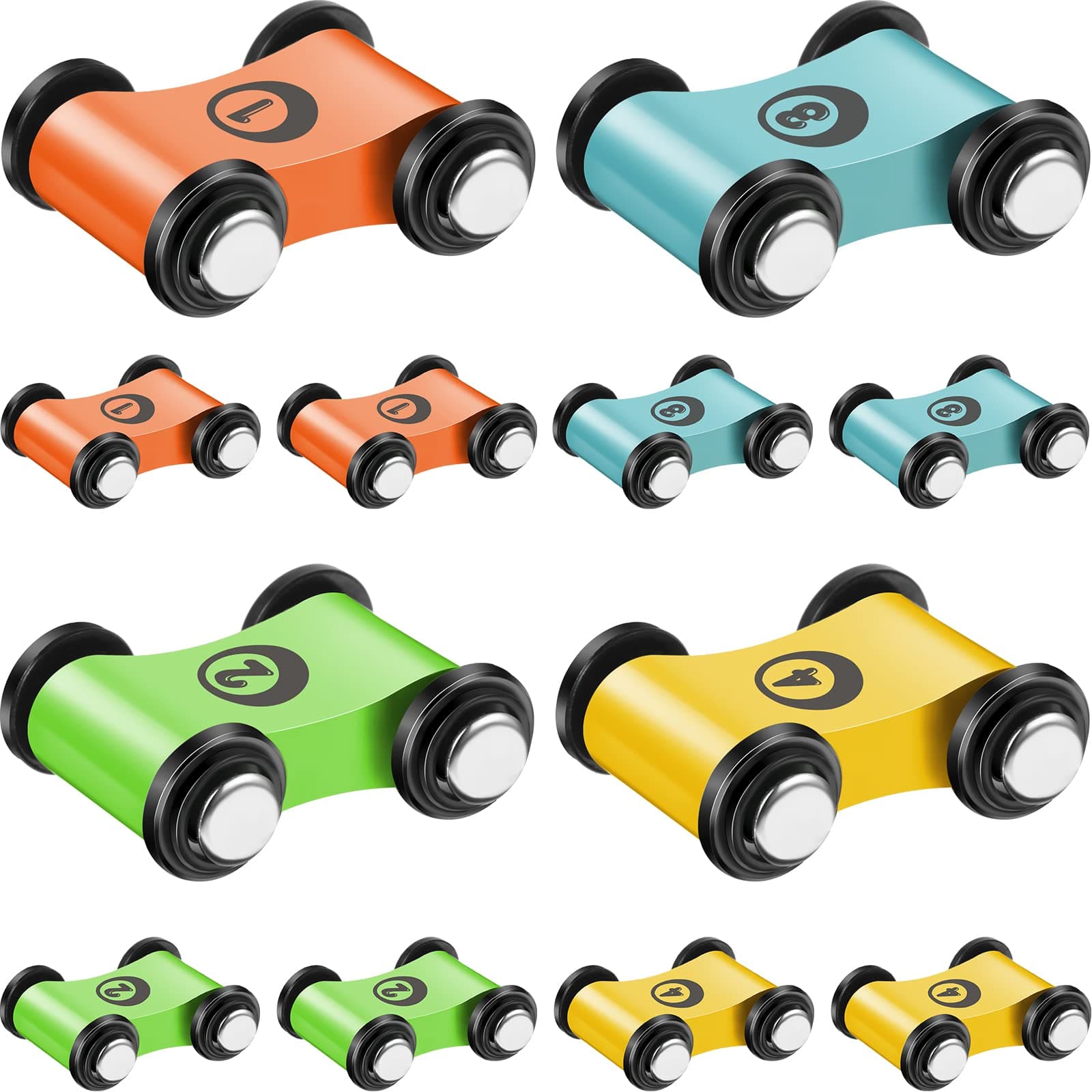 12 Pieces Mini Wooden Car Ramp Wooden Race Track Toy Car for Race Track Replacement Cars, Aged 6+, Present