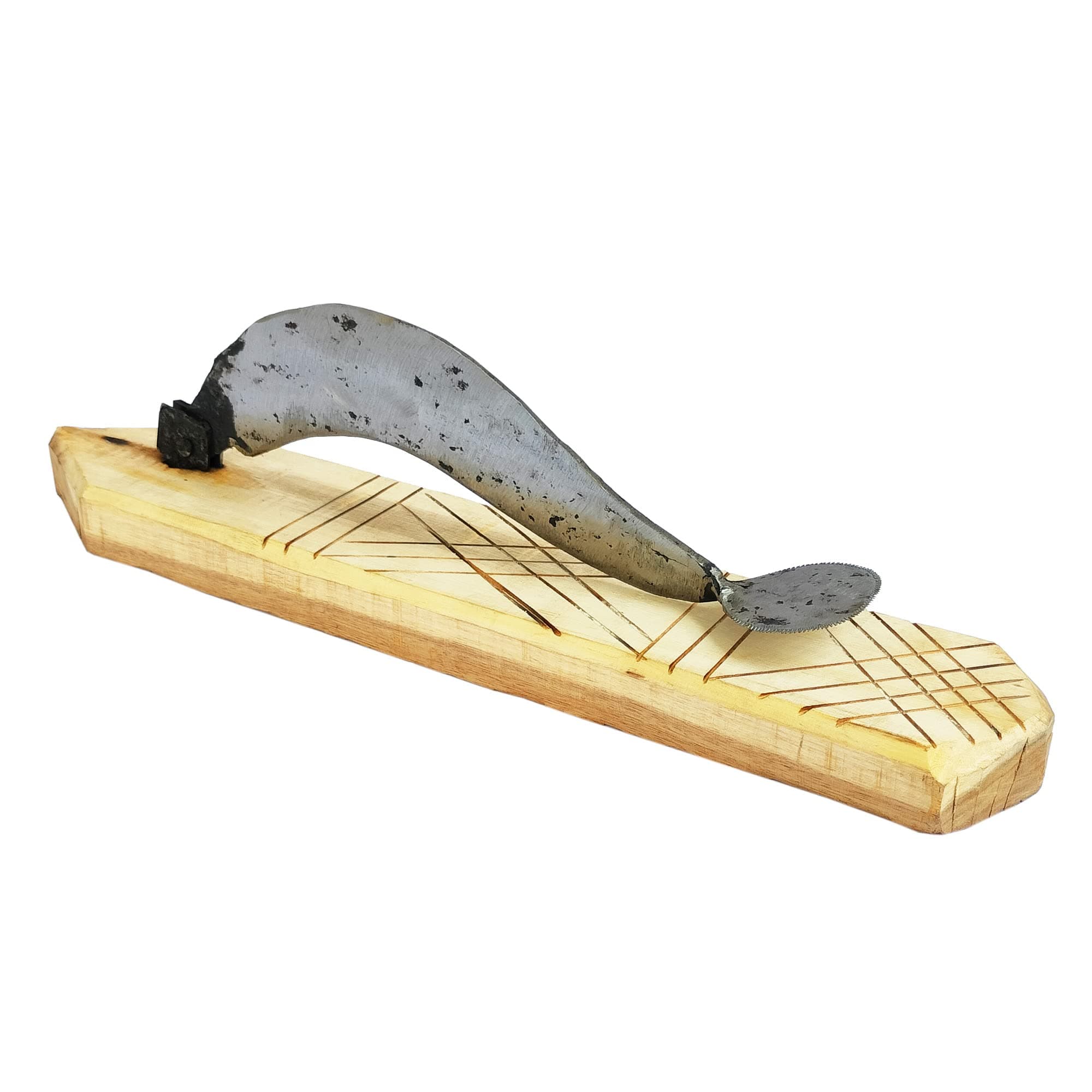 Iron Blade Vegetable Fruit Cutter Vili Aruvamanai Kathipeeta Bengali Boti Wooden Board Perfect for Your Kitchen (Folding, 36 cm)