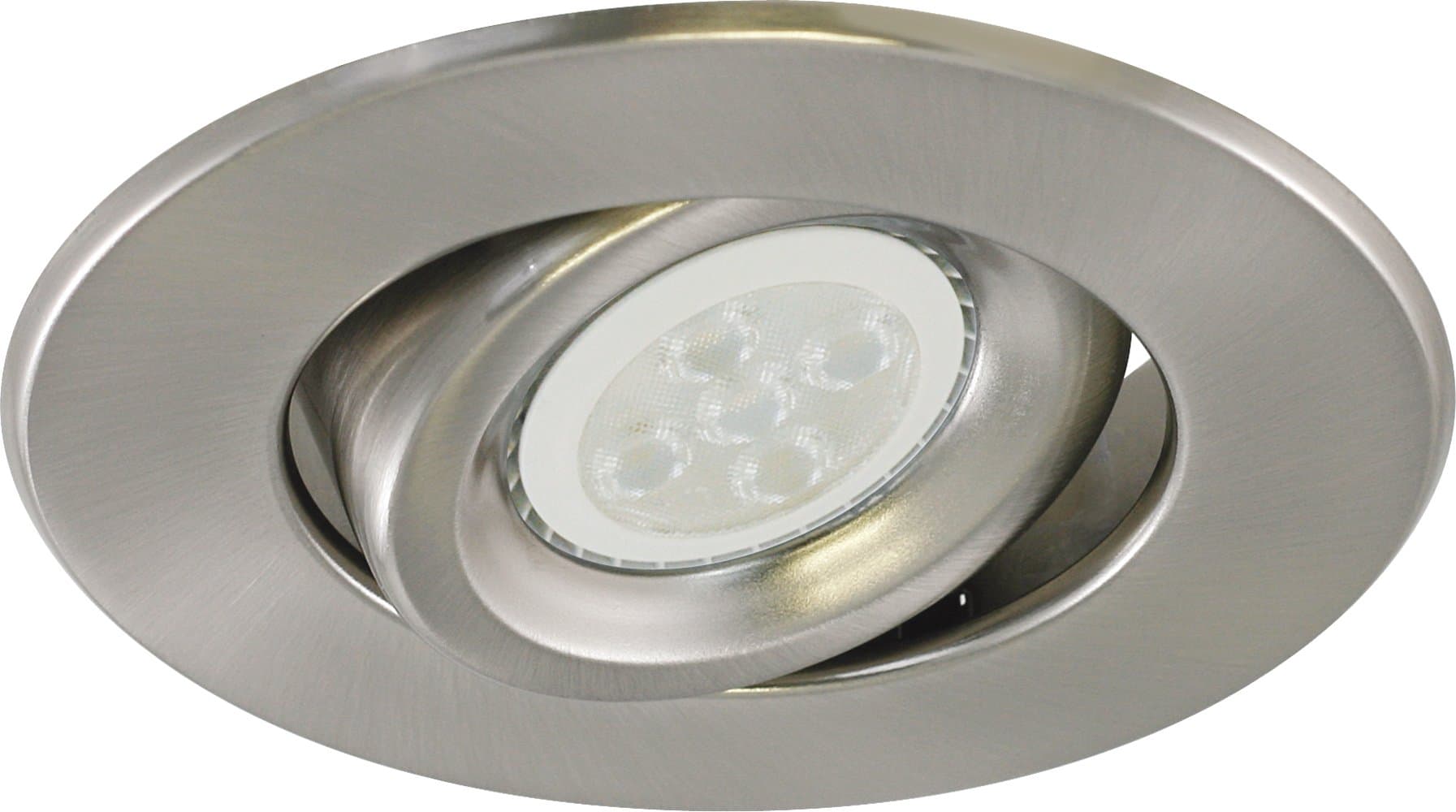 Liteline RC40118R3-LED-EW-BN All-in-One 4-inch LED Recessed Combo with New Construction Housing, 6W LED PAR16 lamp, Gimbal Trim, Brushed Nickel