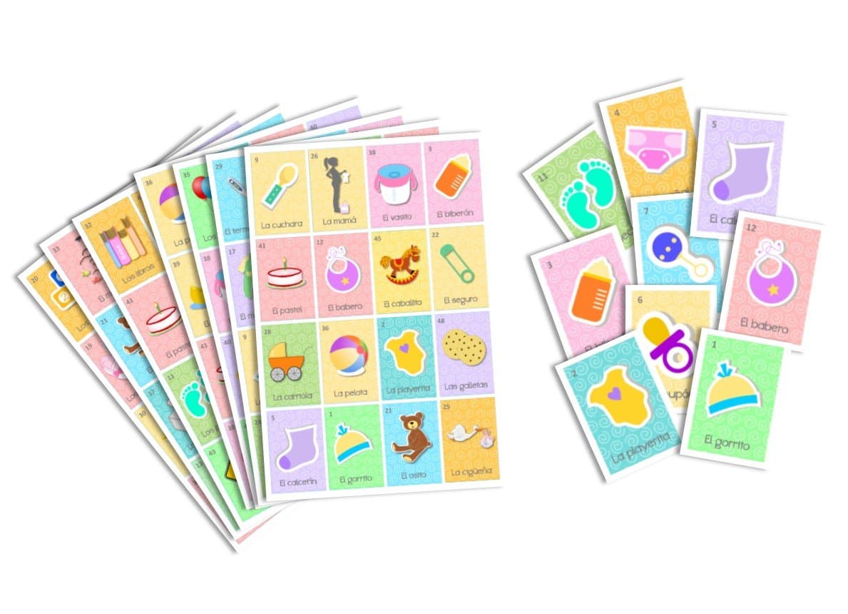 Juego de Lotería para Baby Shower. Bingo for Baby Shower. (16)