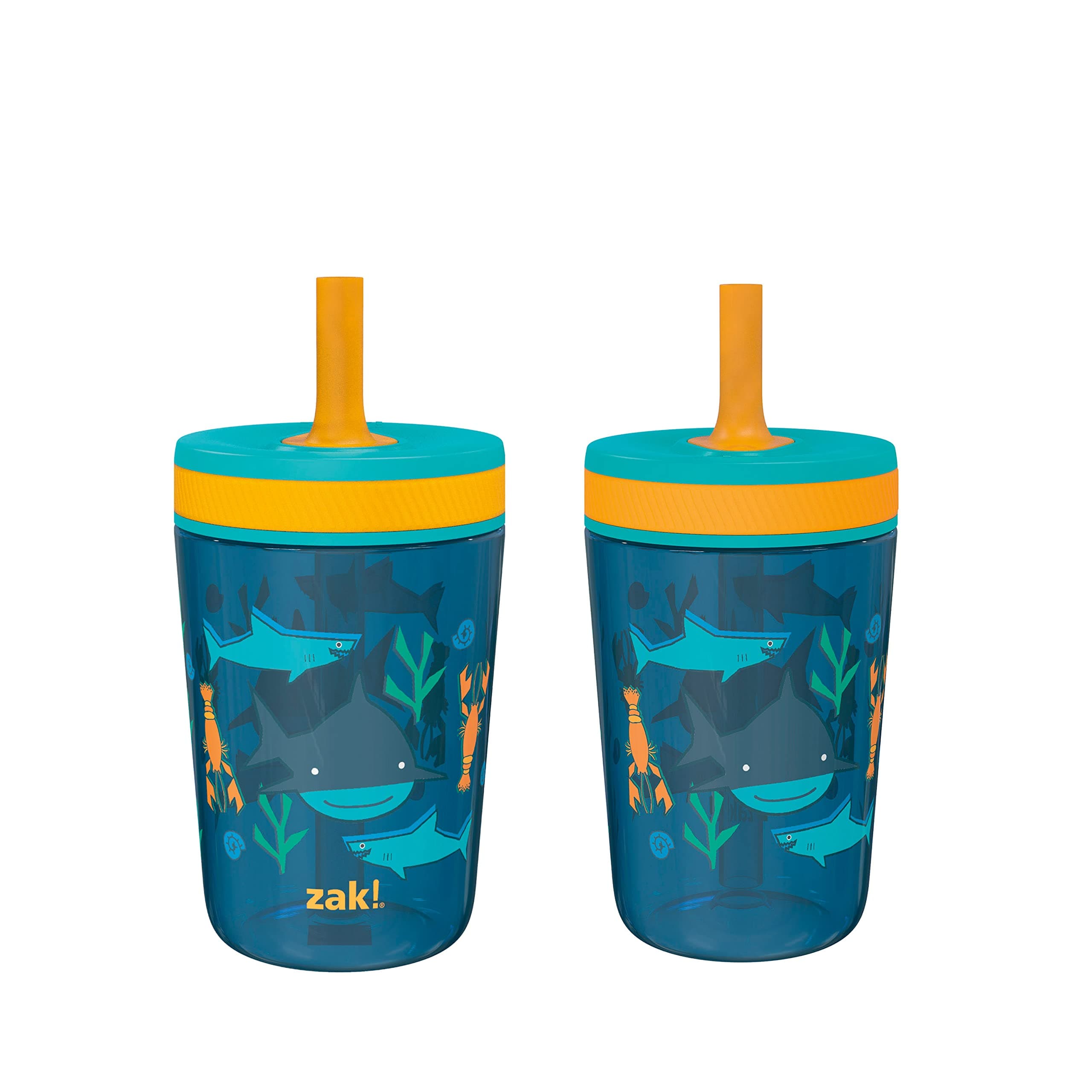 Kelso 15 oz Tumbler Set, (Underwater) Non-BPA Leak-Proof Screw-On Lid with Straw Made of Durable Plastic and Silicone, Perfect Baby Cup Bundle for Kids (2pc Set)