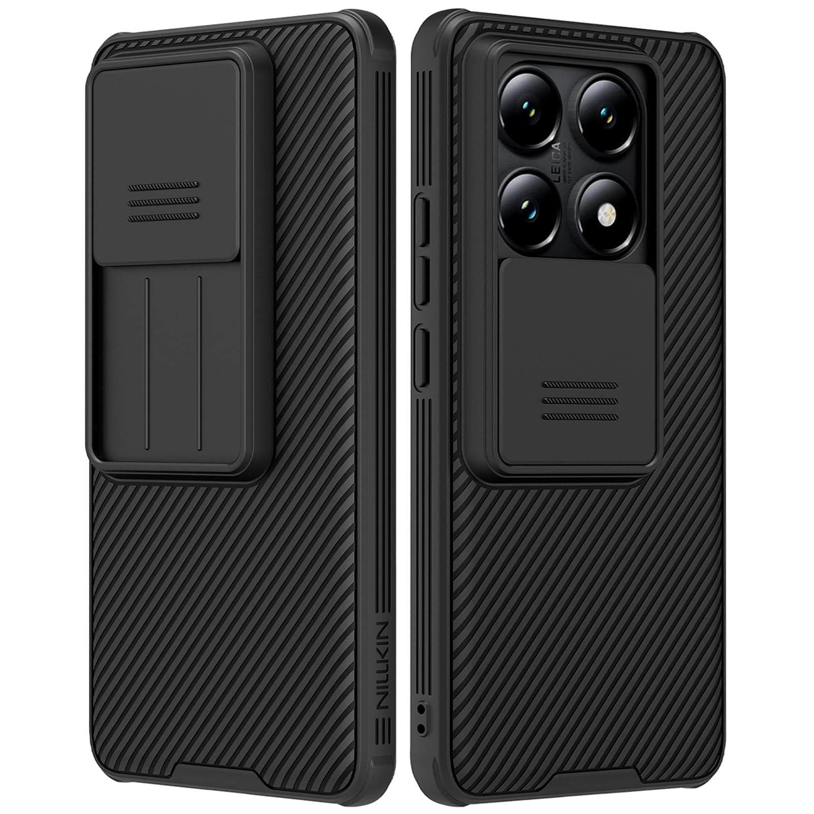 For Xiaomi 14T Pro Case, Camera Lens Protection Slide Cover, TPU+PC Shockproof Bumper Back Cover, Anti-Fingerprint Mobile Phone Case, Slim Fit Protective Casing