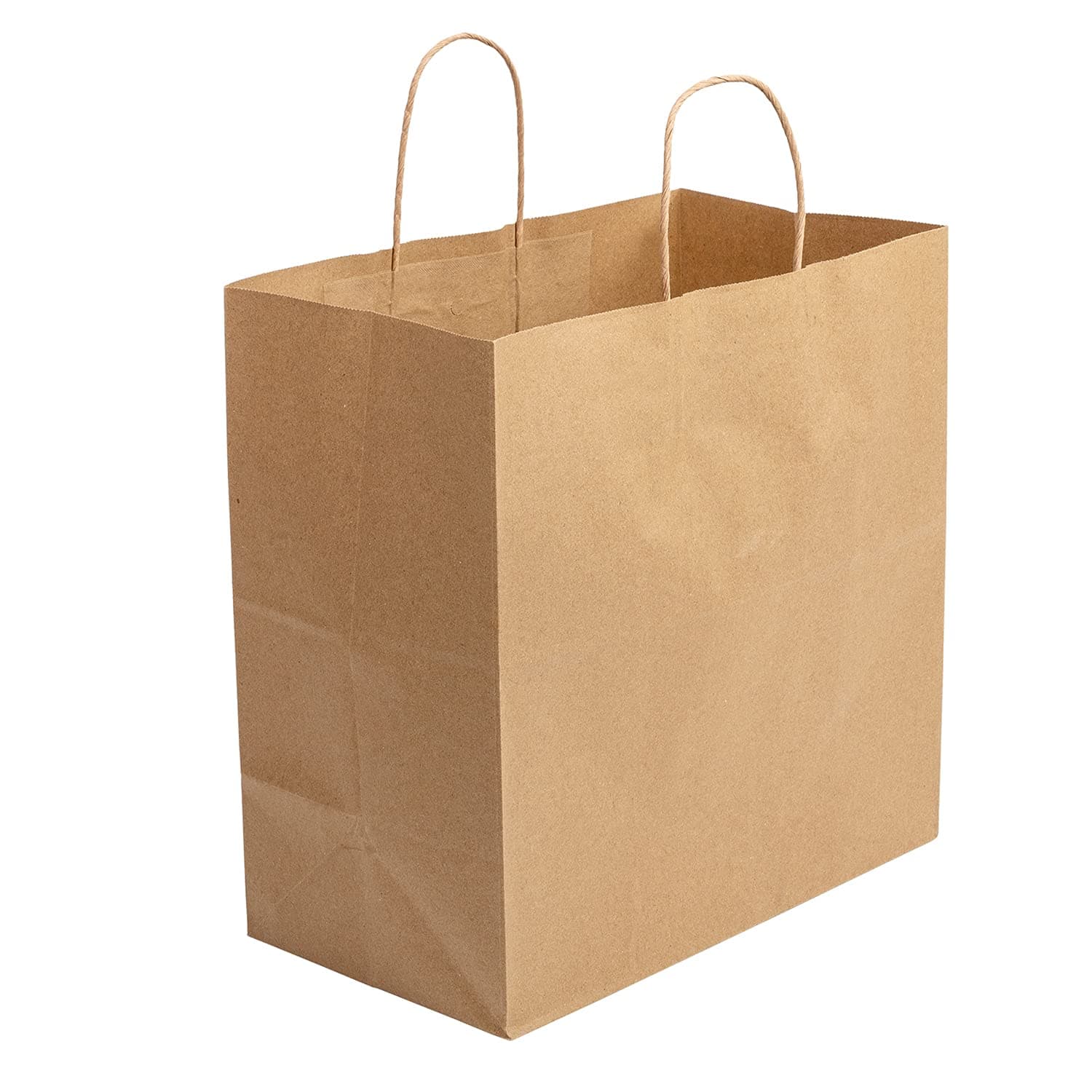 AmerCareRoyal Case of 250 Recyclable Kraft Paper Bags with Twisted Handles - Eco-Friendly Brown Grocery Bags - Durable & Recyclable Packaging, Shopping Bags, Brown Bags with Handles - 13"x7"x13"