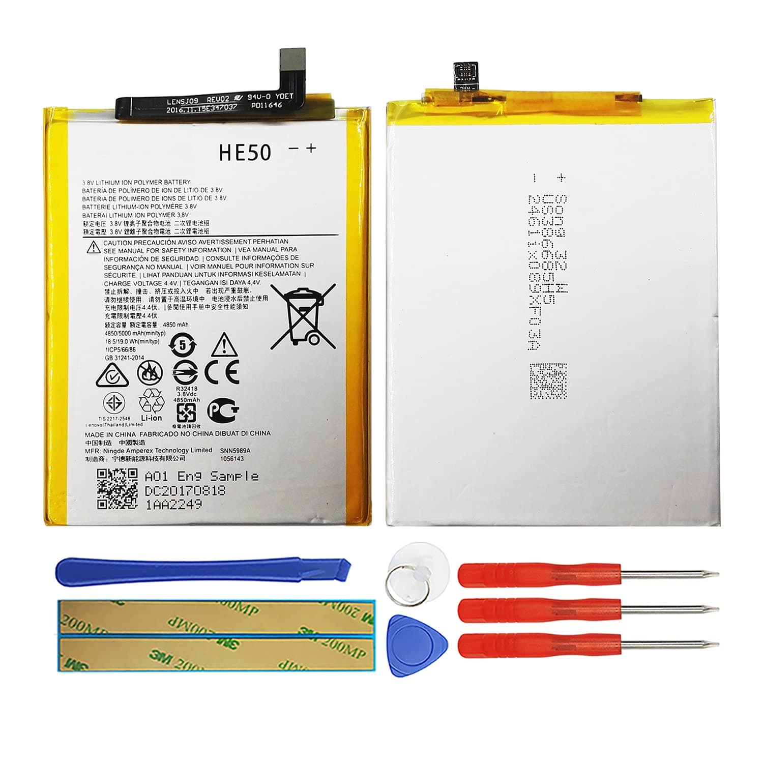 Duotipa HE50 Battery Compatible with Moto E5 Plus XT1924 / E4 Plus XT1770 SNN5989A with Repair Tool Kit