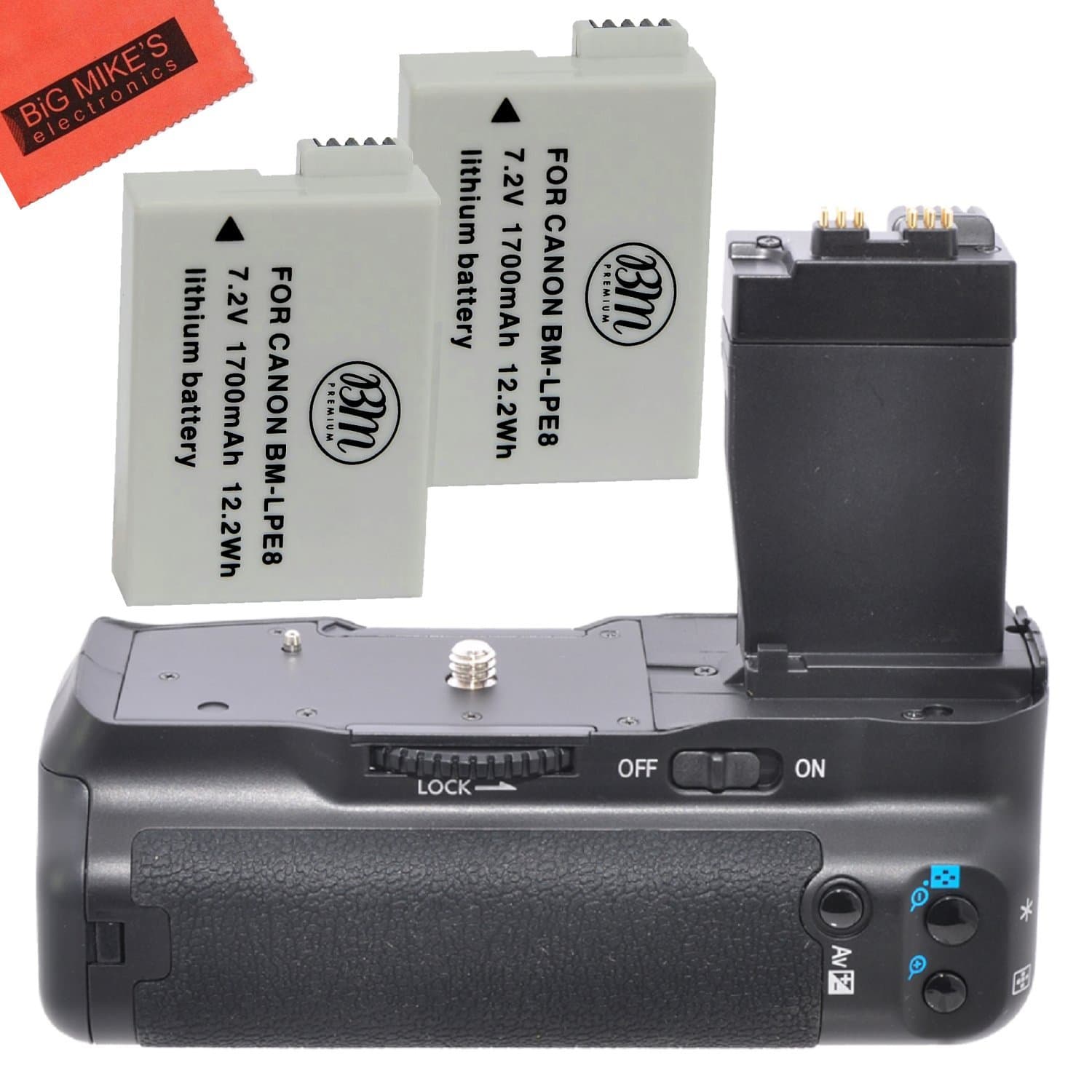Battery Grip Kit for Canon Rebel T2i T3i T4i T5i Digital SLR Camera Includes Qty 2 Replacement LP-E8 Batteries + Vertical Battery Grip + More!!