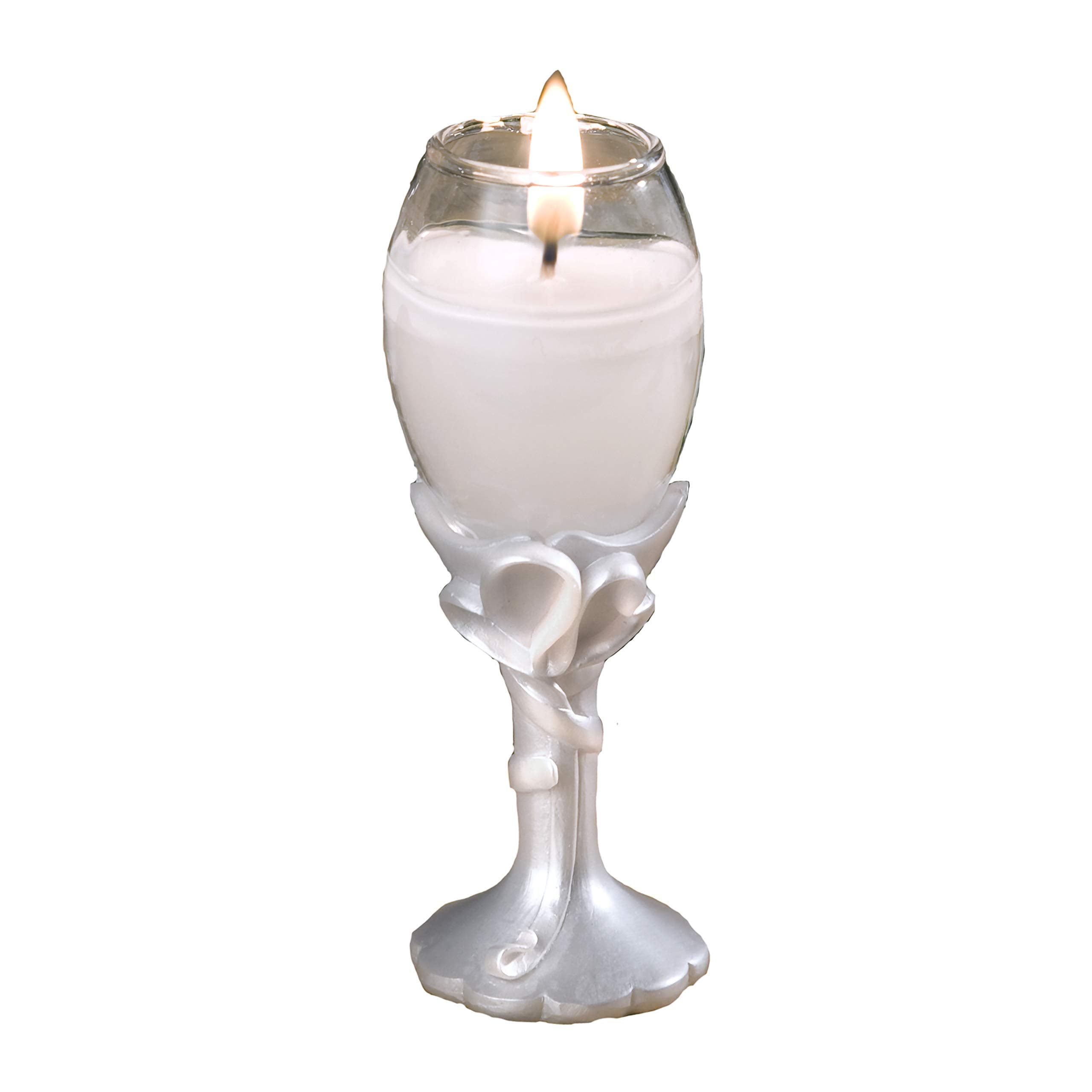 FASHIONCRAFT 8150 Double Heart Design Champagne Flute Candle Holders, White