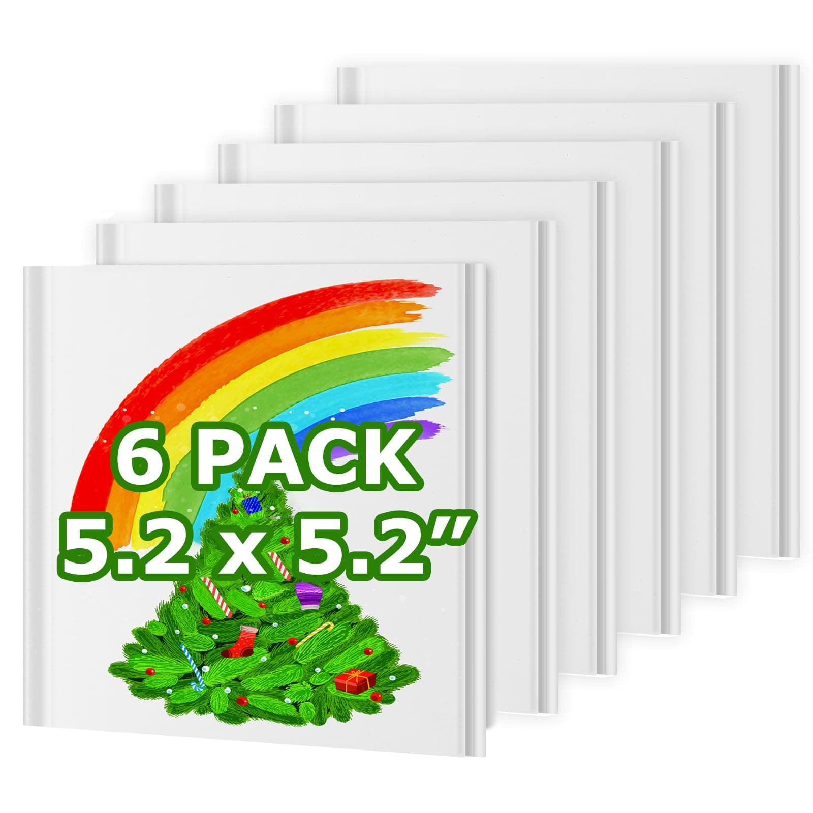 6-Pack Hardcover Blank Books, 40 Pages 5.2 x 5.2 inch Blank Pages for Kids Students to Write Stories, 100GSM Art Crafts Gift Hardcover Notebooks, White Blank Drawing Sketchbooks, Office School Home Supplies