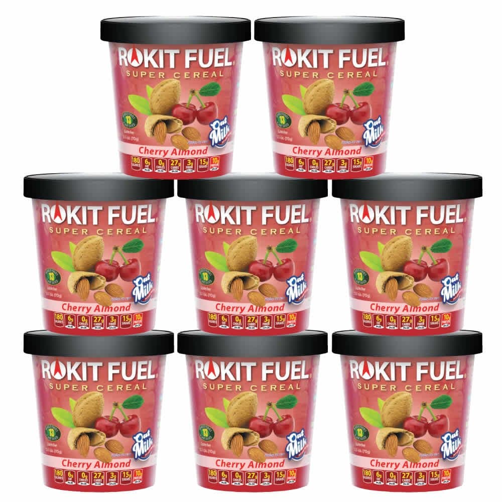 Super Cereal Cup - 8 Ct Cherry Almond - Gourmet Whole Foods Breakfast Oatmeal, Natural, GMO Free, Vegan - Single Serve Meal or Snack (Variety Pack) (Cherry Almond)