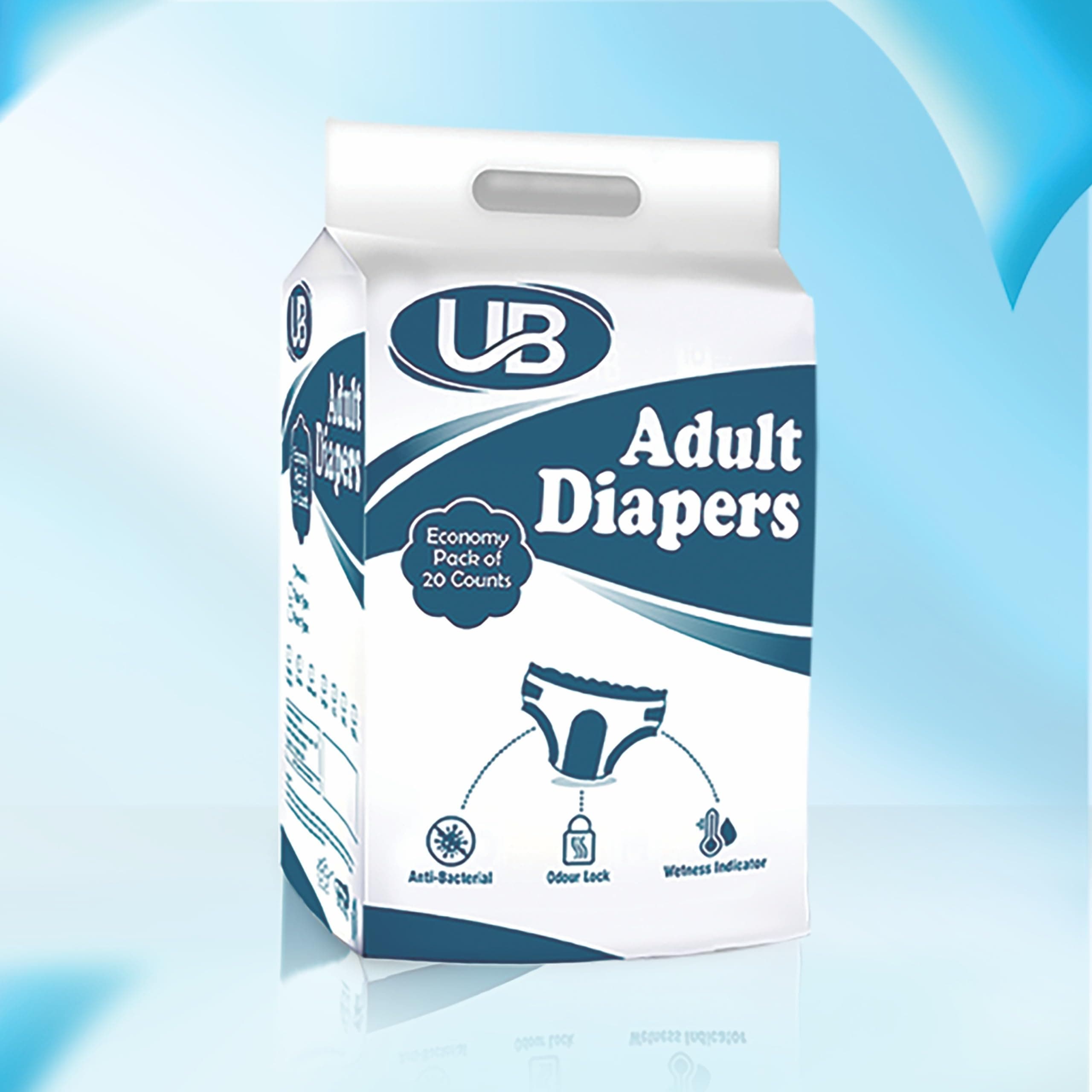 HYGIENIC UB Small Sticking Type Adult Diapers - Pack of 20