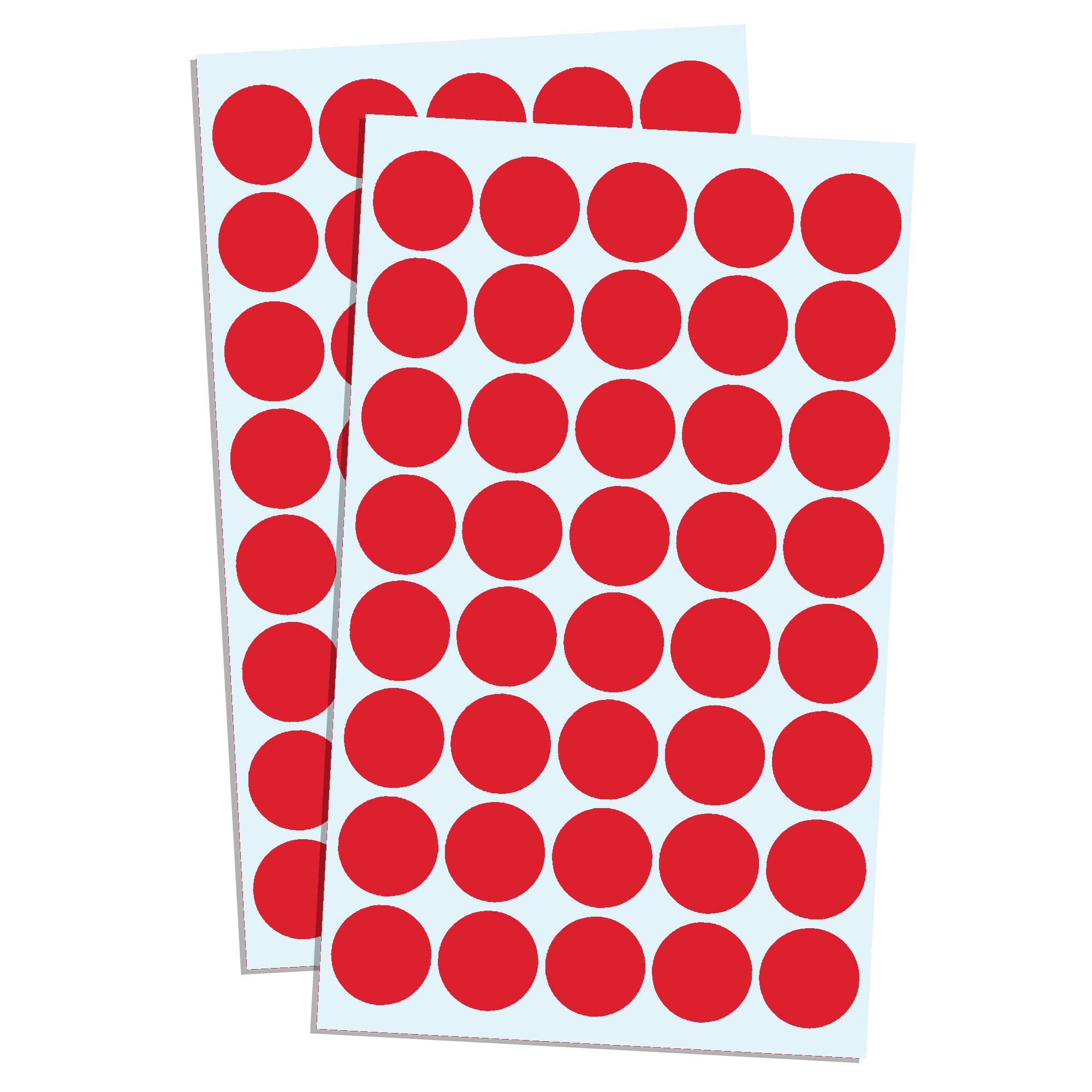 TownStix 2000 Pack, 3/4" Round Color Coding Dot Sticker Labels - Red