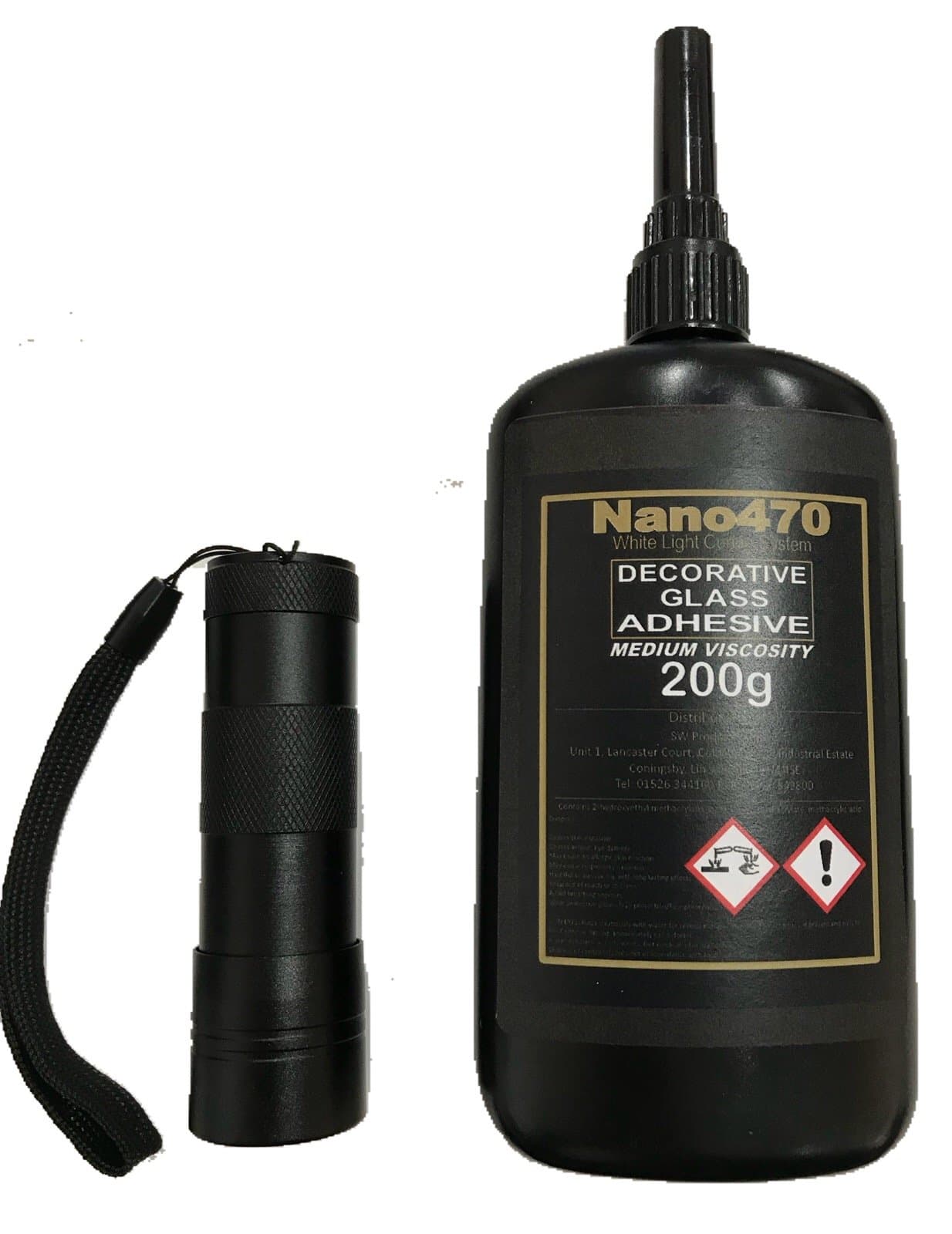 Nano470 Medium Viscosity Decorative Adhesive 200g with UV Torch