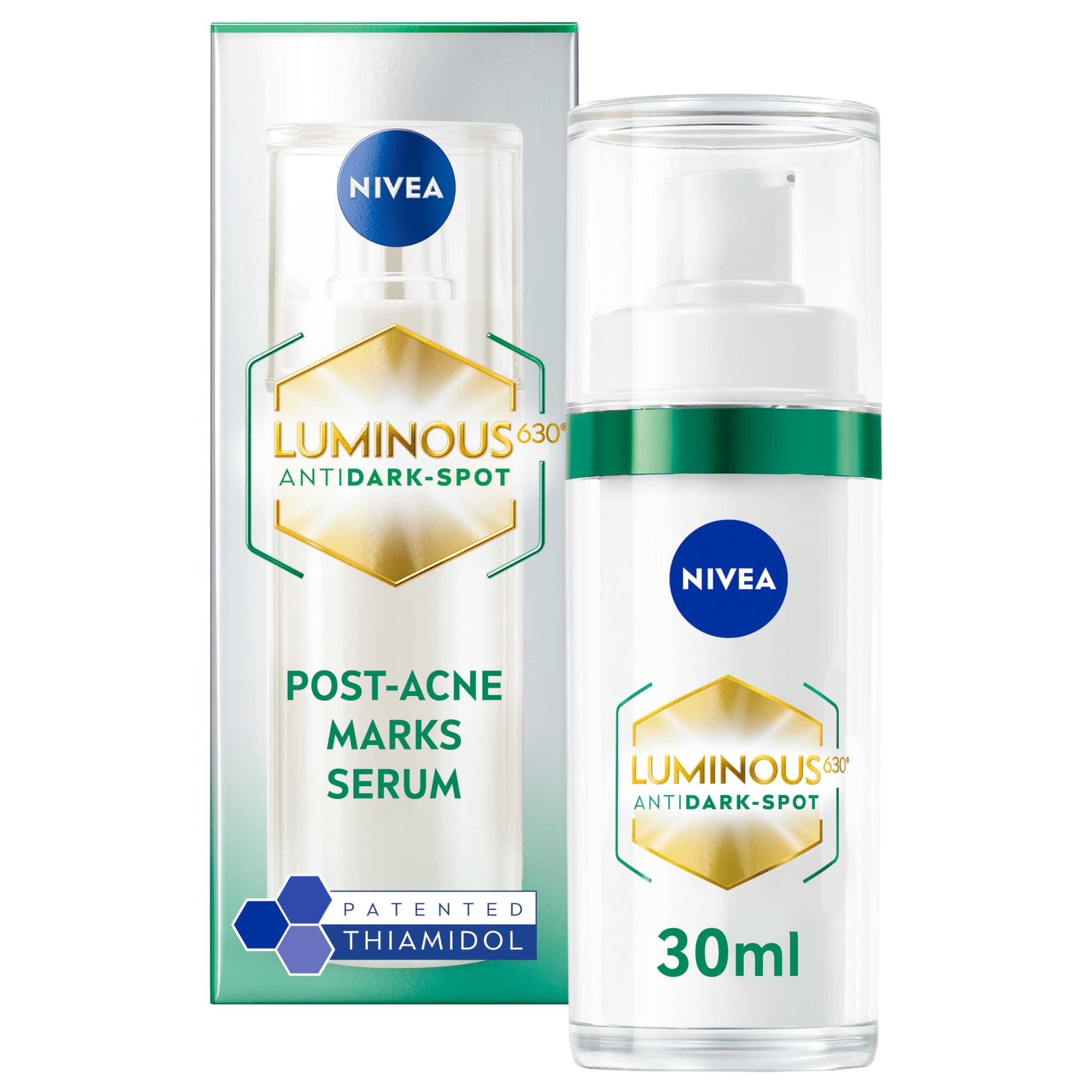 NIVEA LUMINOUS 630 Anti Dark-Spot & Post-Acne Marks Serum (30ml), Face Serum Visibly Reduces Post-Acne Dark-Spots, Contains Salicylic Acid and Hyaluronic Acid